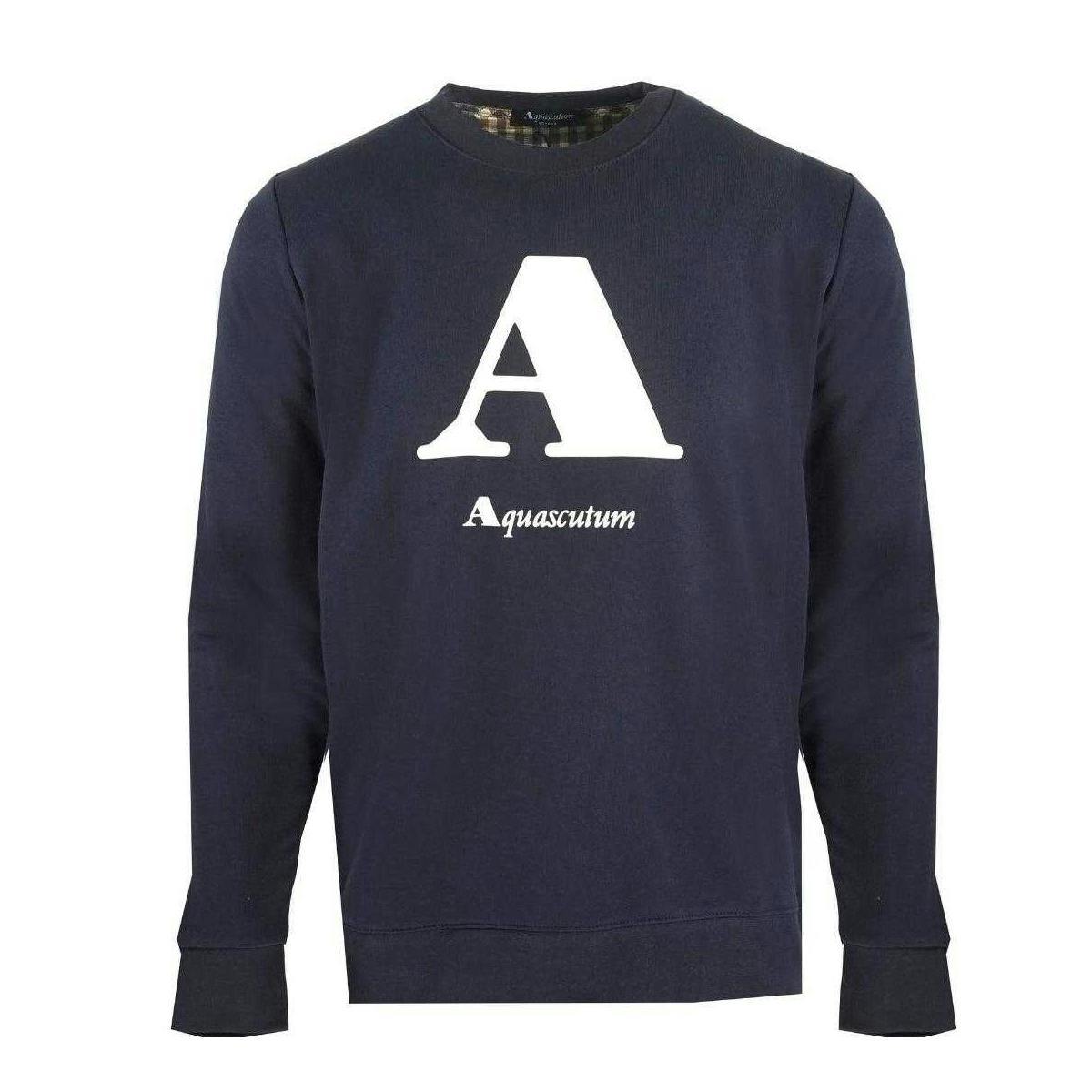 Aquascutum Unisex Adult Logo Sweatshirt - Navy - L - Navy - 100% Cotton