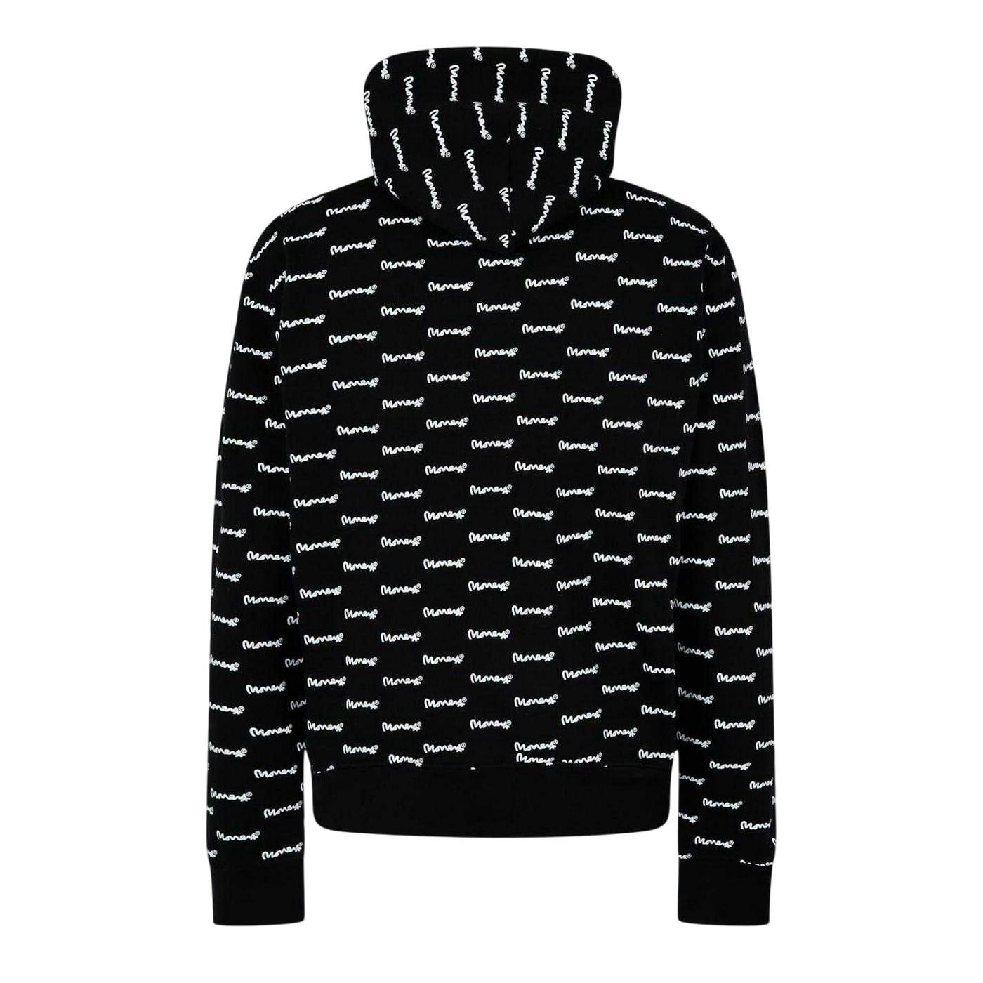 Money Men's Black All Over Logo Hoodie - S - 100% Mixed