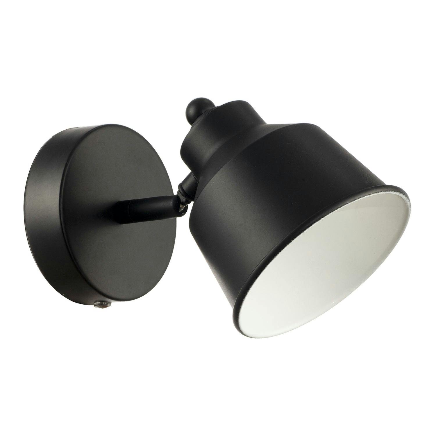 Happy Homewares Black/Light Modern Matte Wireless Rechargeable Dimmable Spot Wall
