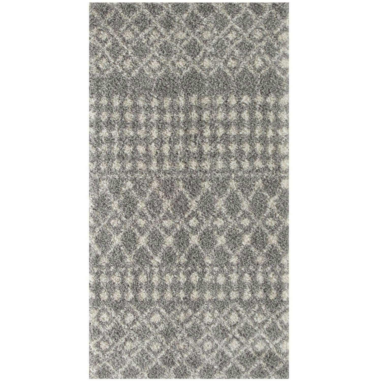 The Rugs Grey Moroccan Shaggy Rug | 1010 - 80X150 Cm