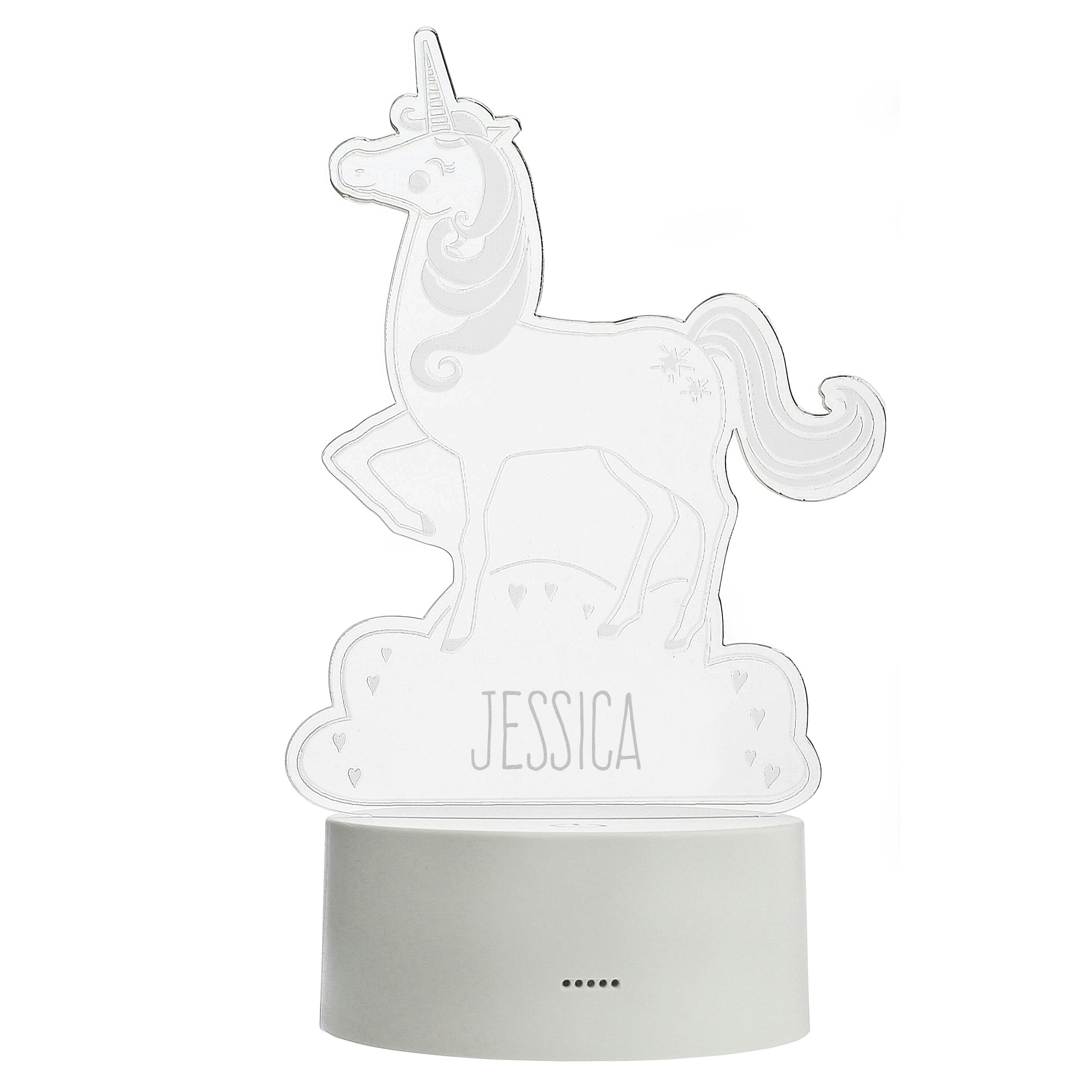 Personalised Memento Company Light Personalised Unicorn Led Colour Changing Night