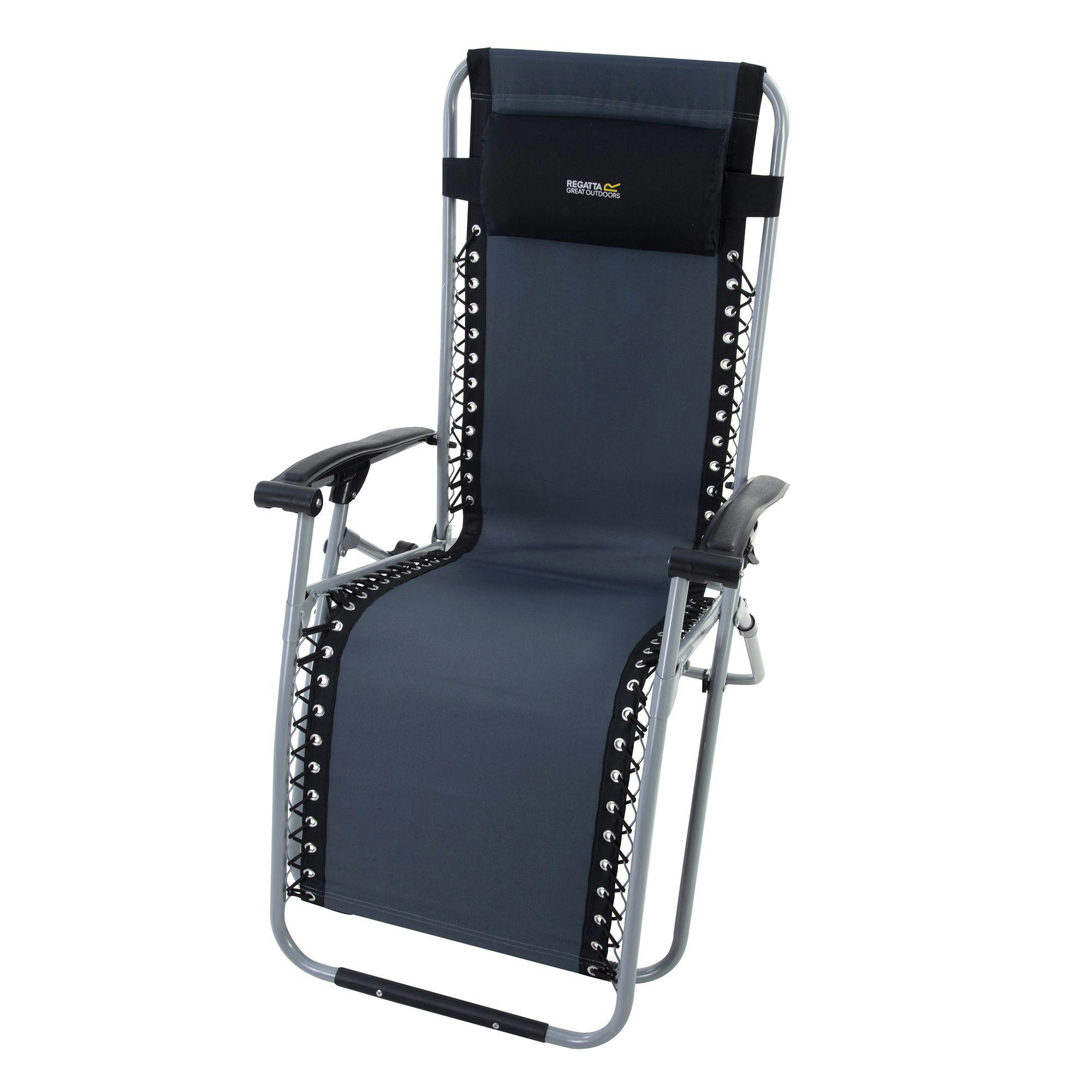 Regatta Black/Grey Great Outdoors Reclining Colico Lounging Chair - /Seal - One Size