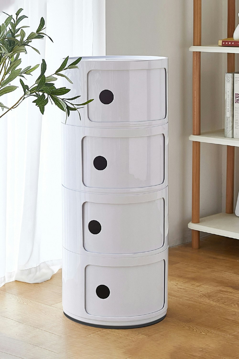 Living And Home White 4-Tiered Plastic Storage Drawer Unit