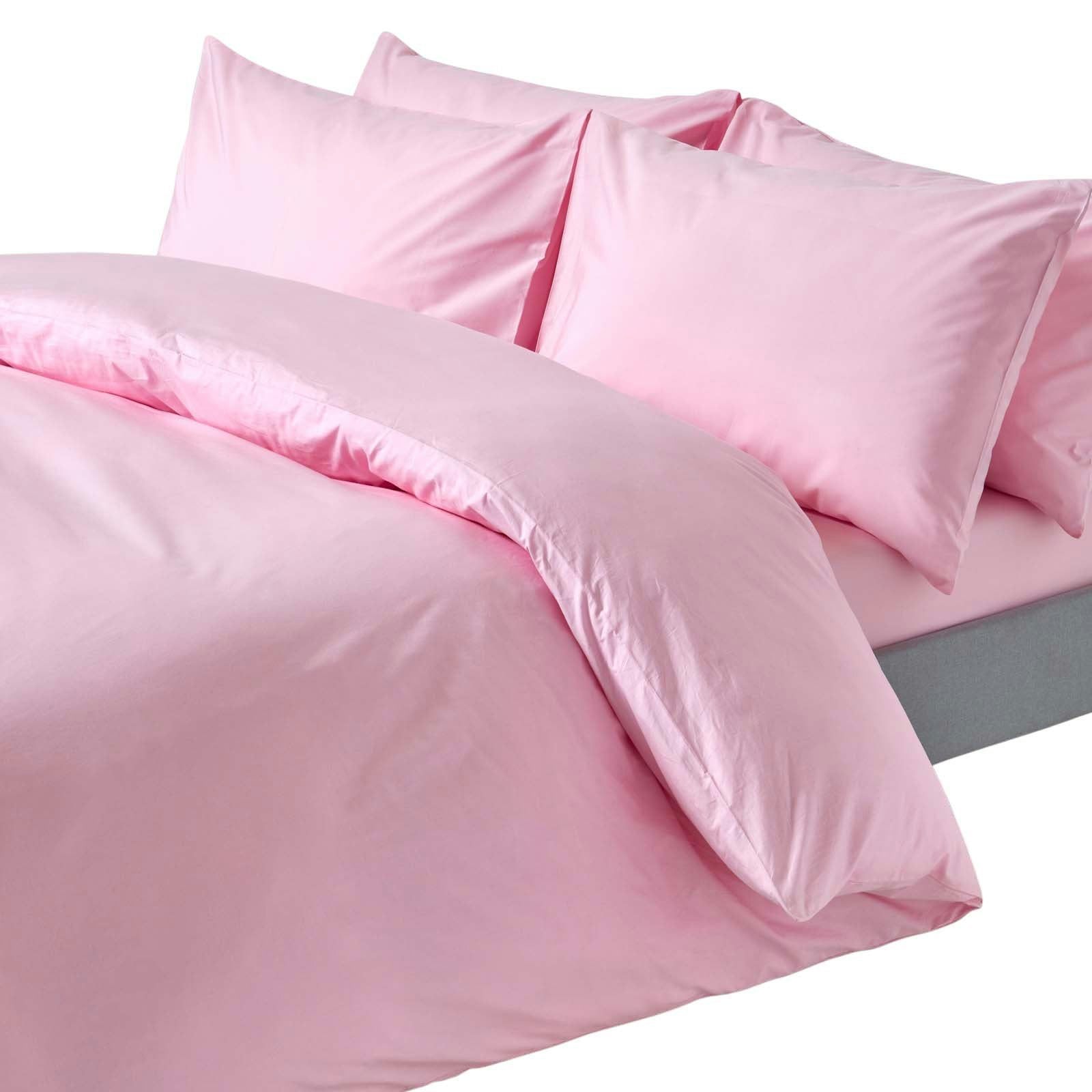 Homescapes Pink Crisp & Cool 200 Tc Egyptian Cotton Percale Duvet Cover Set - Single
