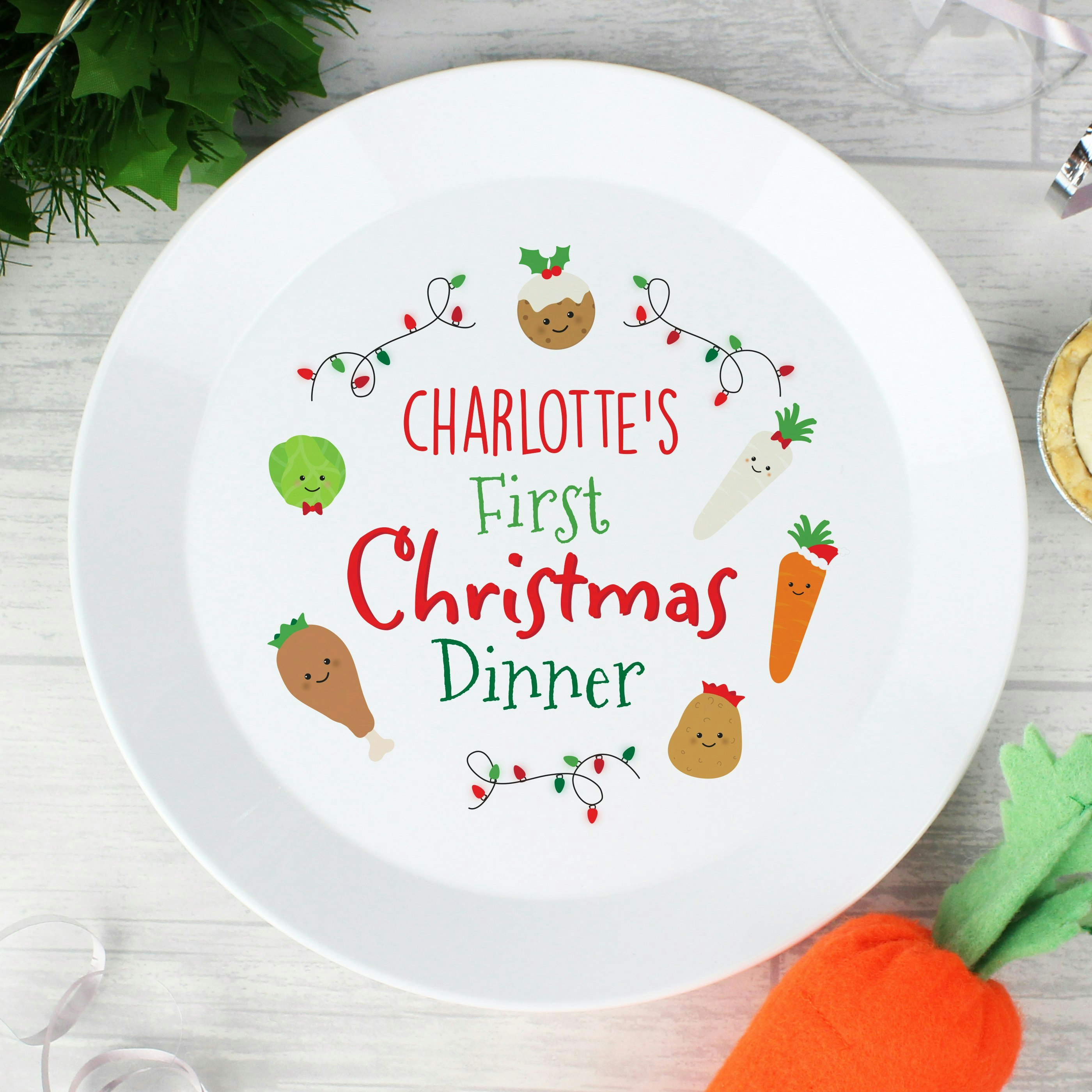 Rackhams Personalised 'First Christmas Dinner' Plastic Plate