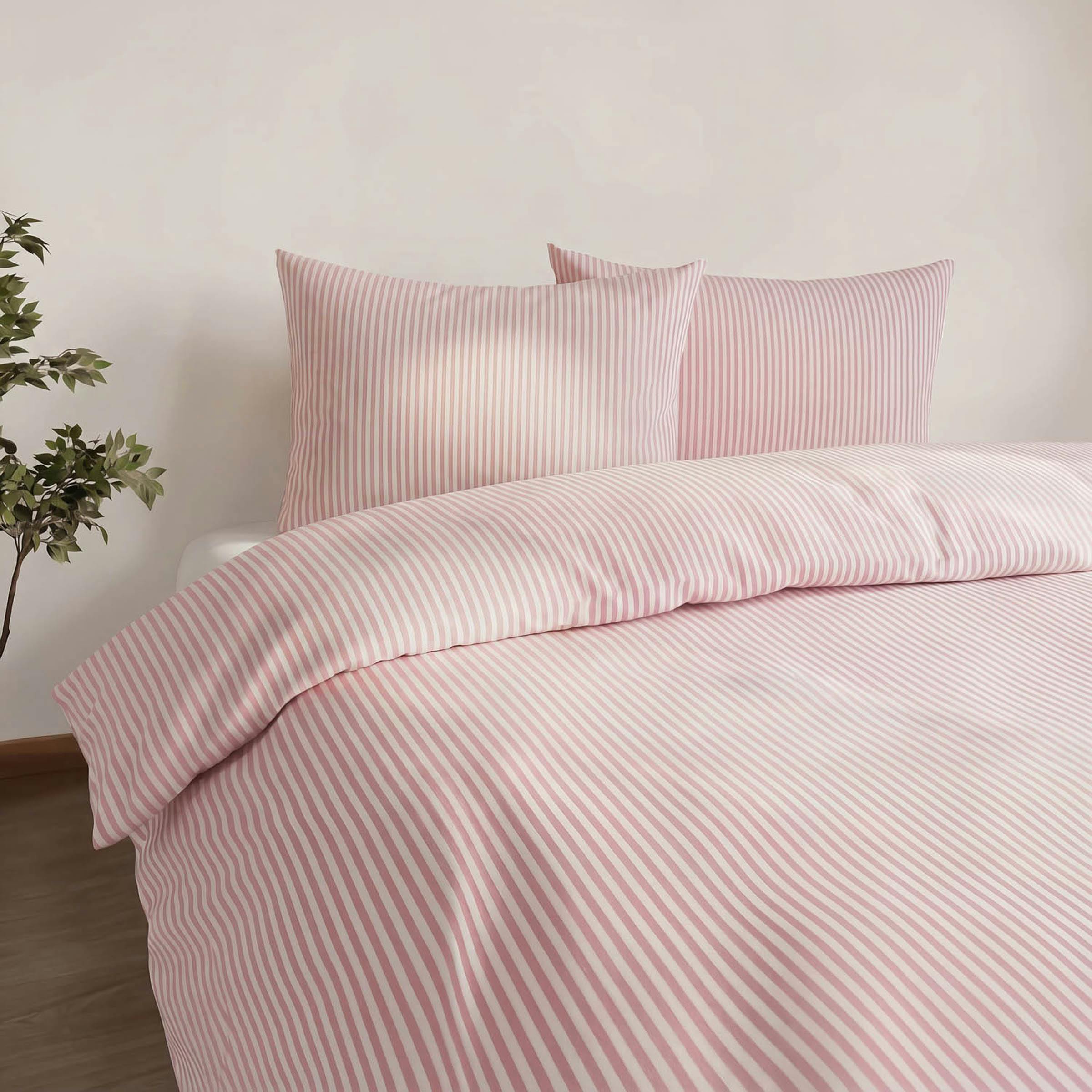 Rackhams Pink Studio Edition Pinstripe Duvet Cover Set - Double
