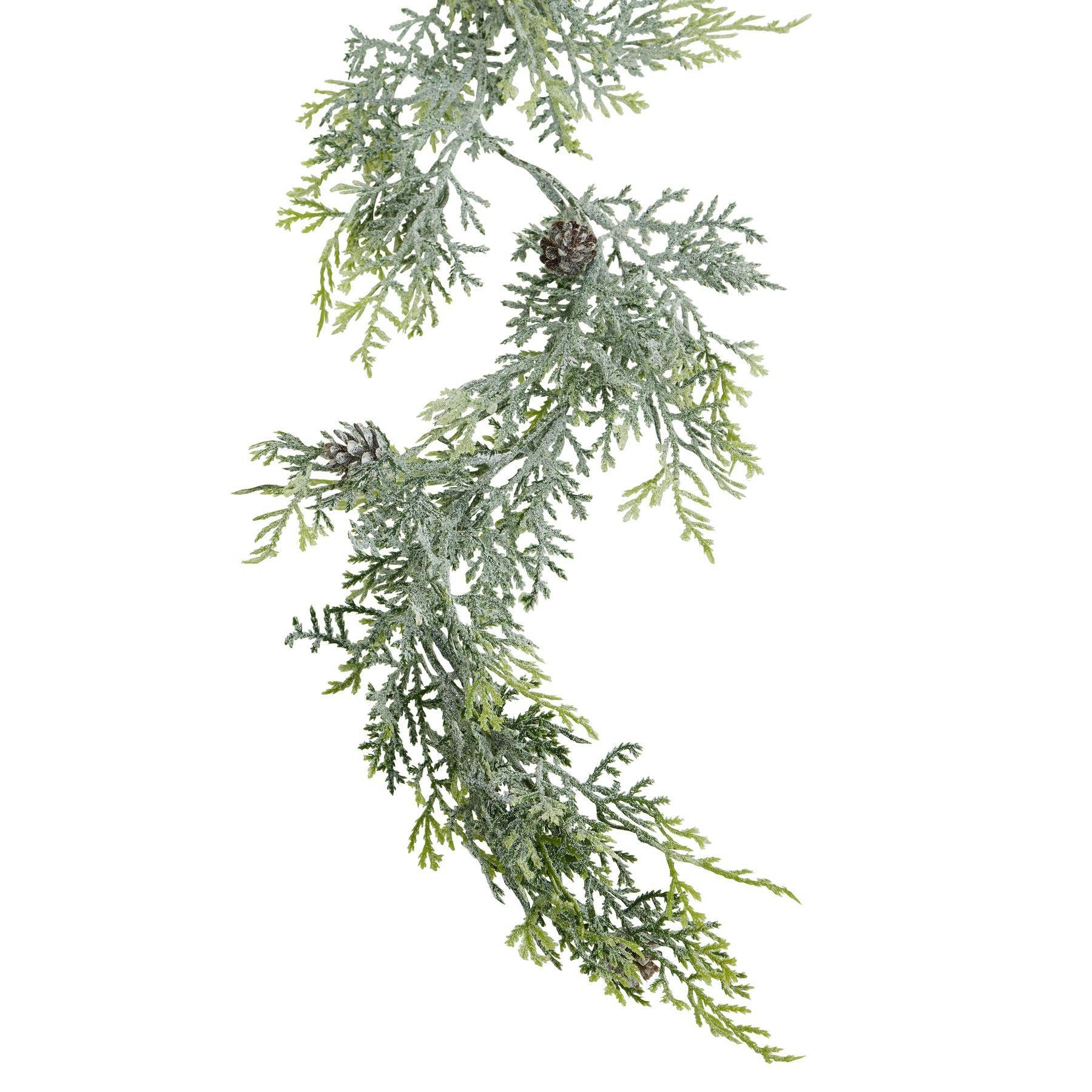 Hill Interiors White/Green Pine Cone Garland - One Size - 100% Mixed