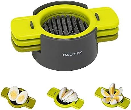 Rackhams Grey Egg Cutter Wedger Slicer 3 In 1 Multi Tool Stainless Steel - Plastic - 1