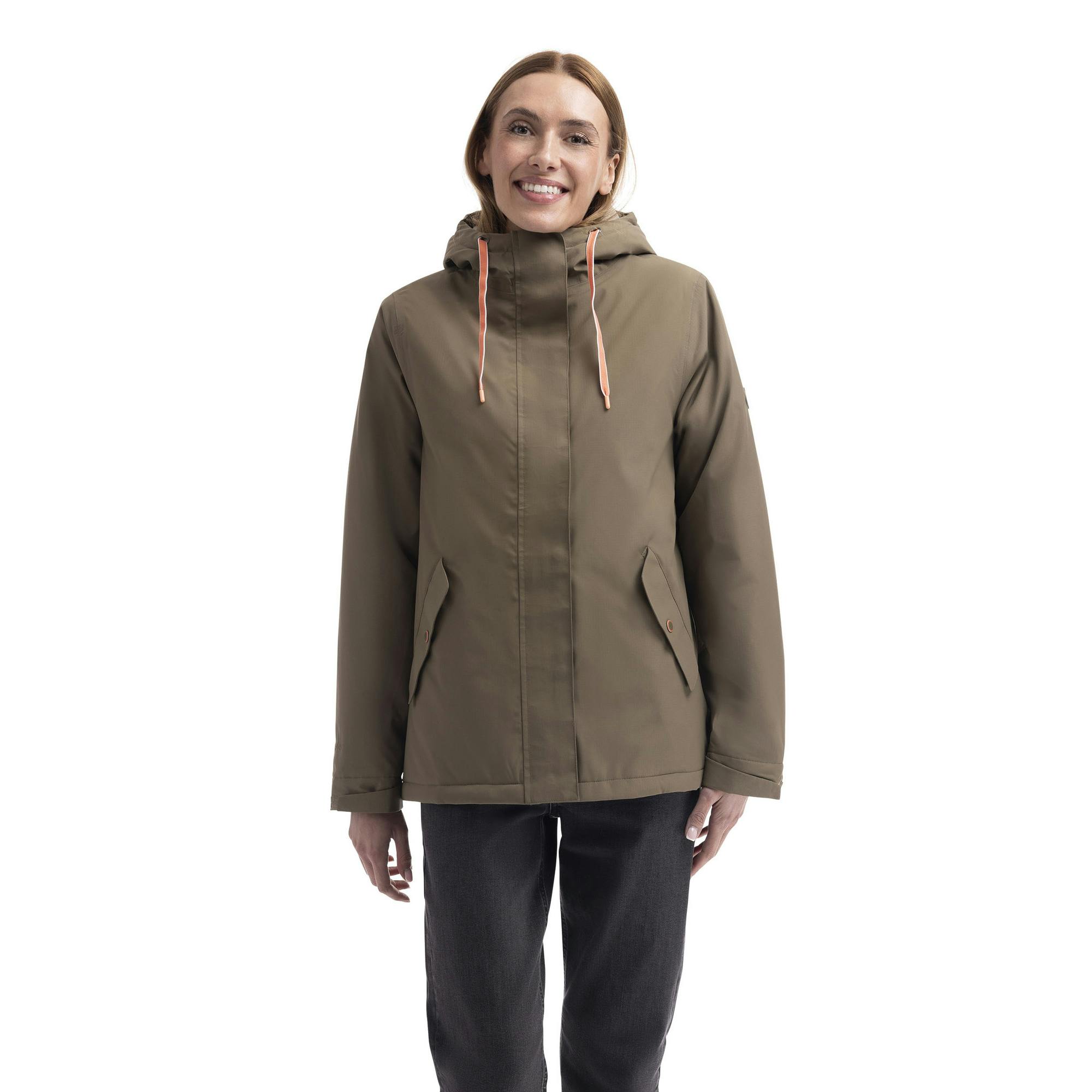 Trespass Women's Light Yulia Waterproof Jacket - Khaki - S - Khaki - 100% Polyester