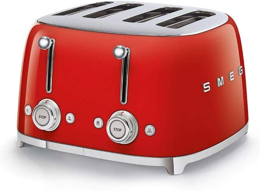 Smeg Red Tsf03 Retro 4-Slice Toaster Size 4