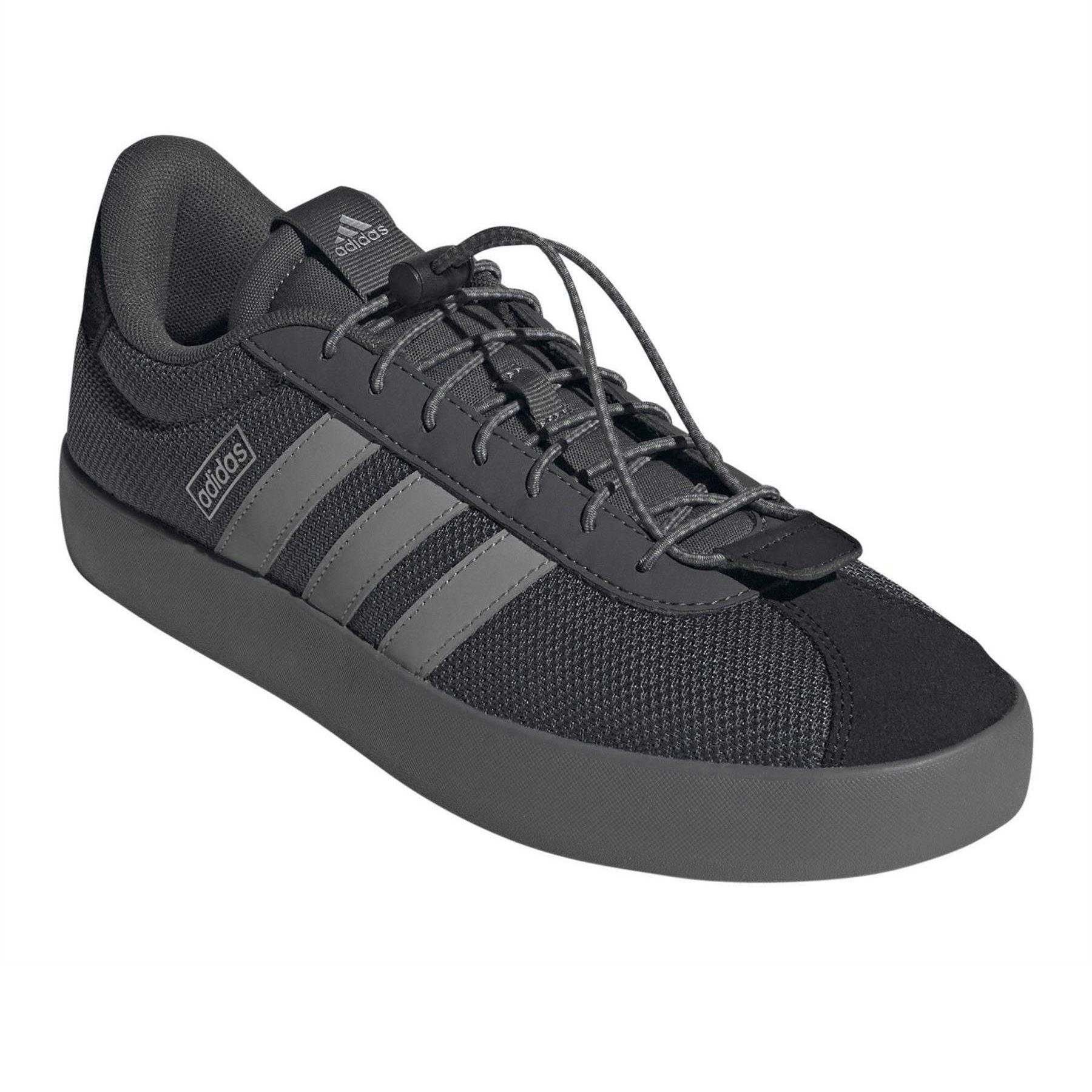 Adidas Men's Grey Vl Court 3.0 Leather Flat Skate Shoes - 10 Uk - 100% Mixed