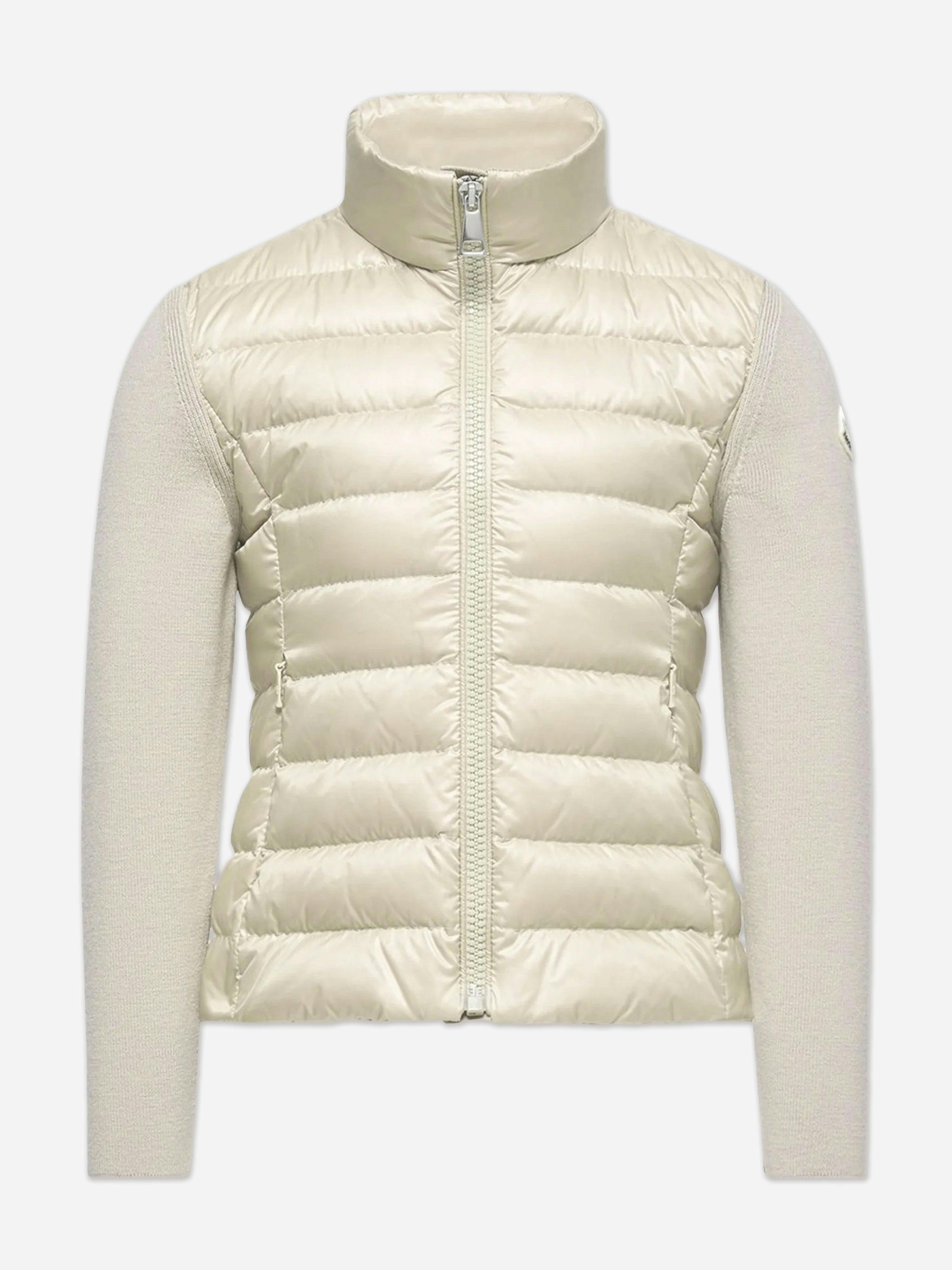 Moncler Enfant Girls Beige Down Padded Zip Up Cardigan In - 6 Yrs