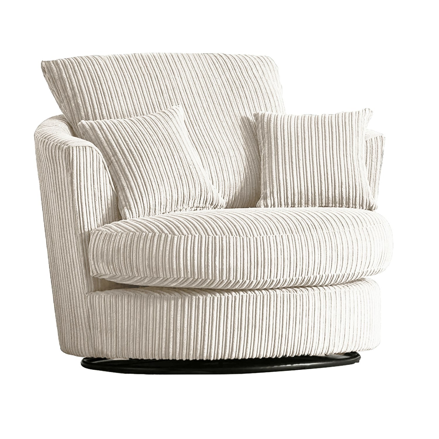 Furnishings For Less Cream Luxor / Ferguson / Delta Cord Swivel Chair