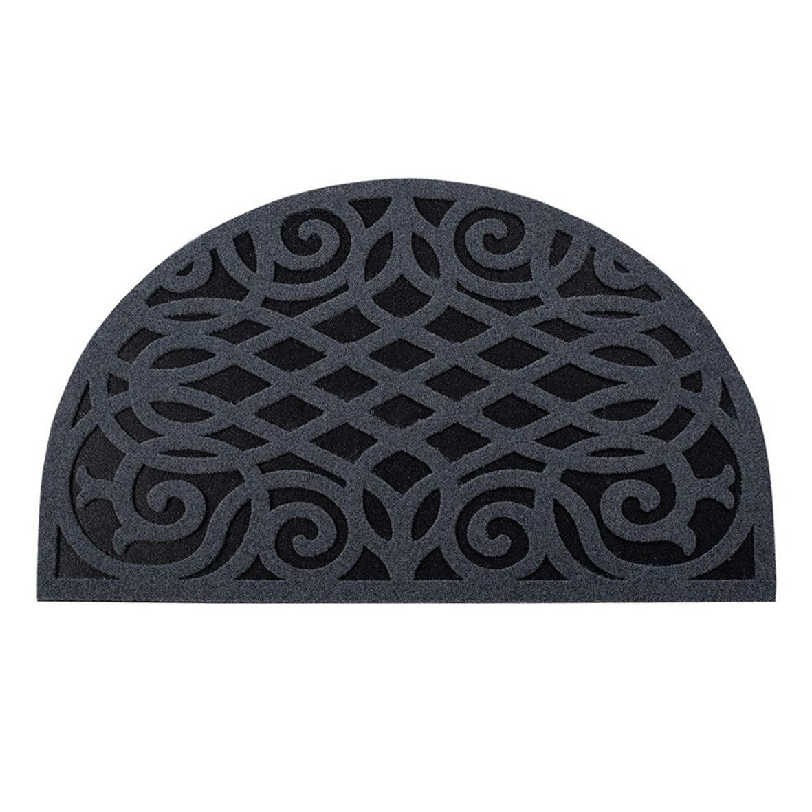 Nicoman Grey Victorian Style Eco Halfmoon Indoor And Outdoor Doormat - With Rubber Backing