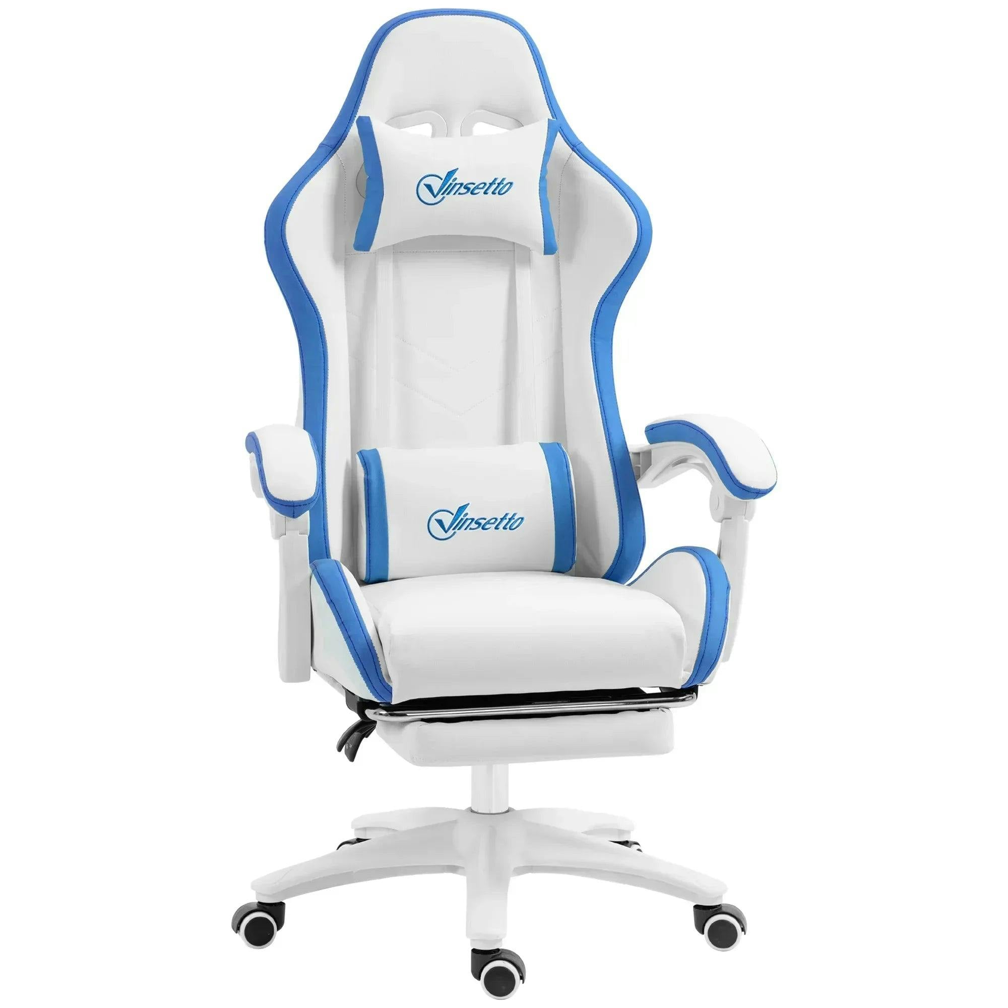 Portland Blue Racing Style Gaming Chair With Reclining Footrest - Image 7