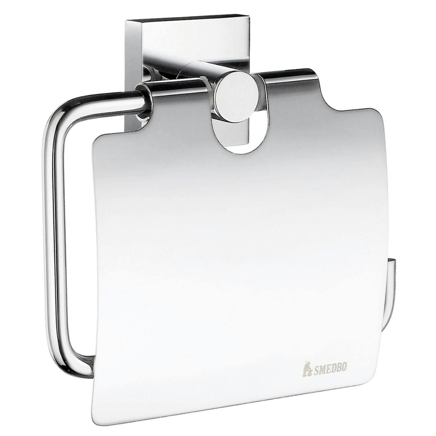 Rackhams Polished Chrome Toilet Roll Holder With Lid