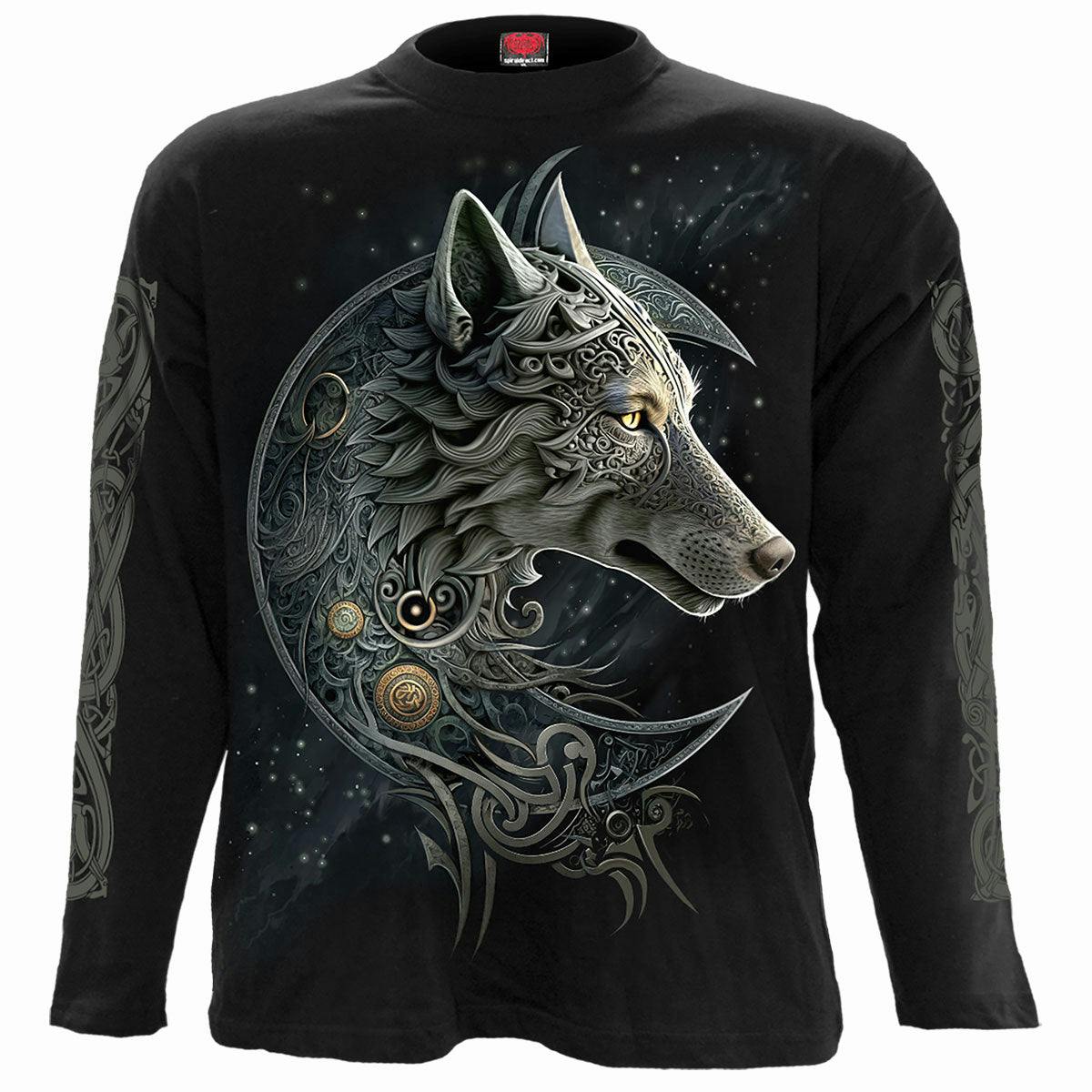 Spiral Direct Black Celtic Wolf - Longsleeve T-Shirt - Xxl