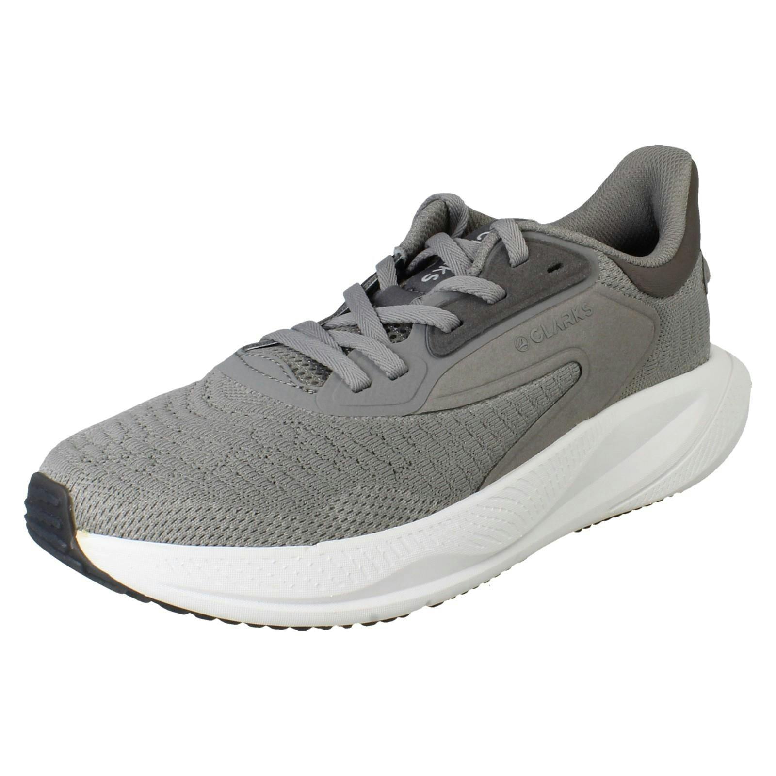 Clarks Men's Grey Pace Platform Lace Up Trainers - Pace Move - Uk 9.5