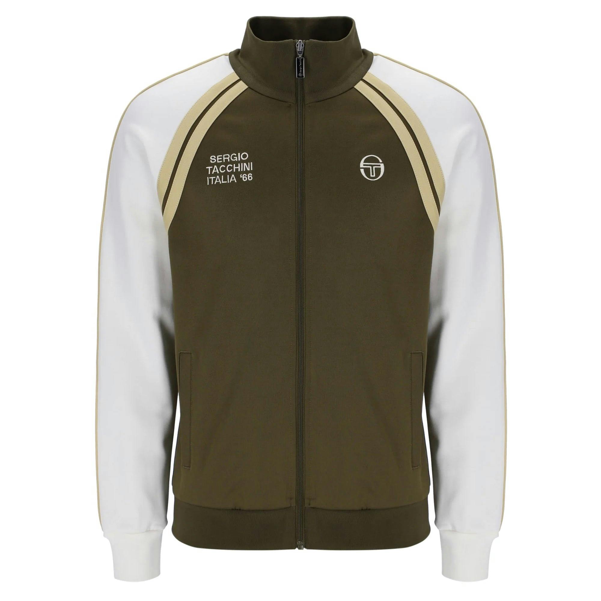 Sergio Tacchini Dark Ghibli Davis Track Top Jacket Olive/Gardenia/Mojave Desert - Xxl