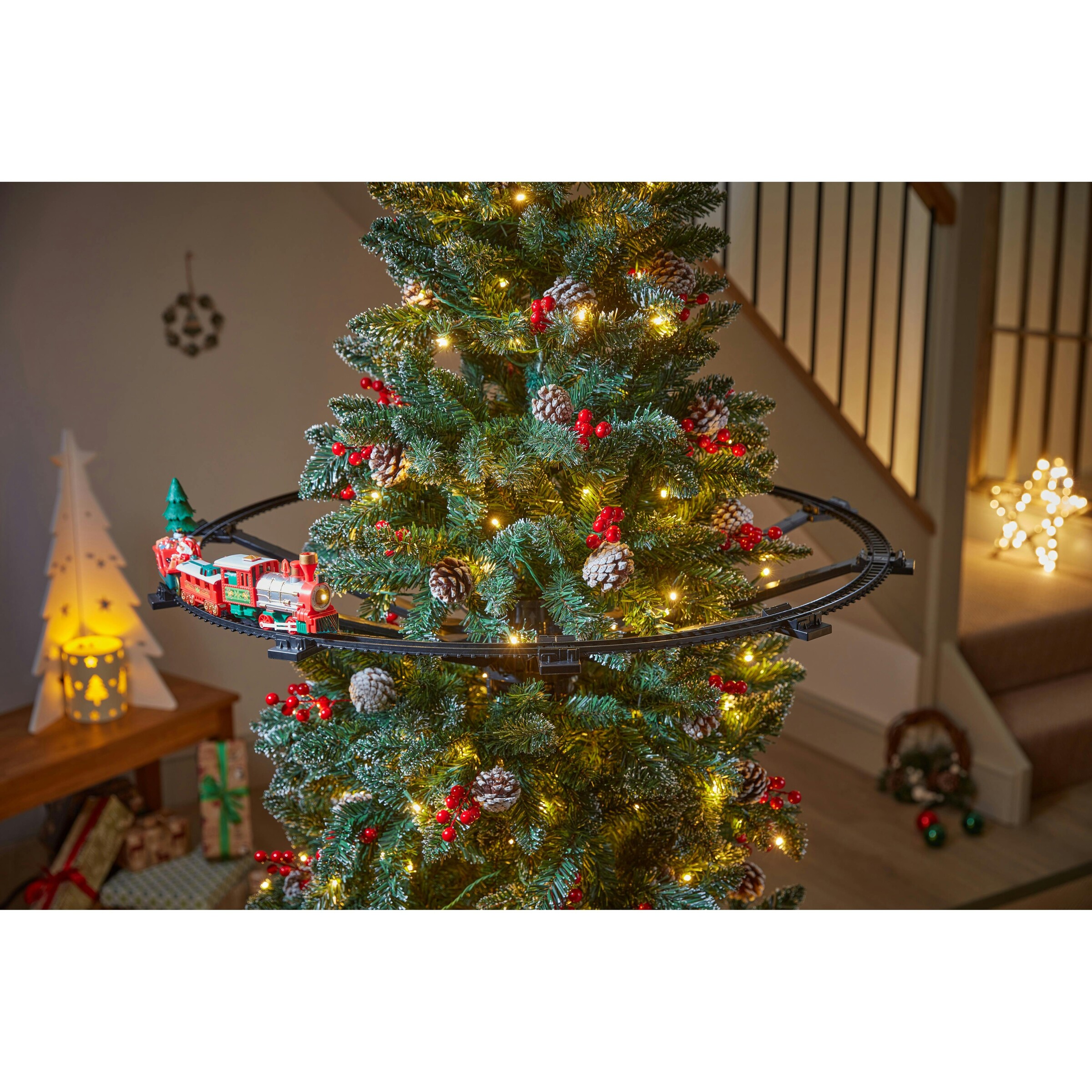  - Christmas Tree Train Set With Track And Lights - Image 4