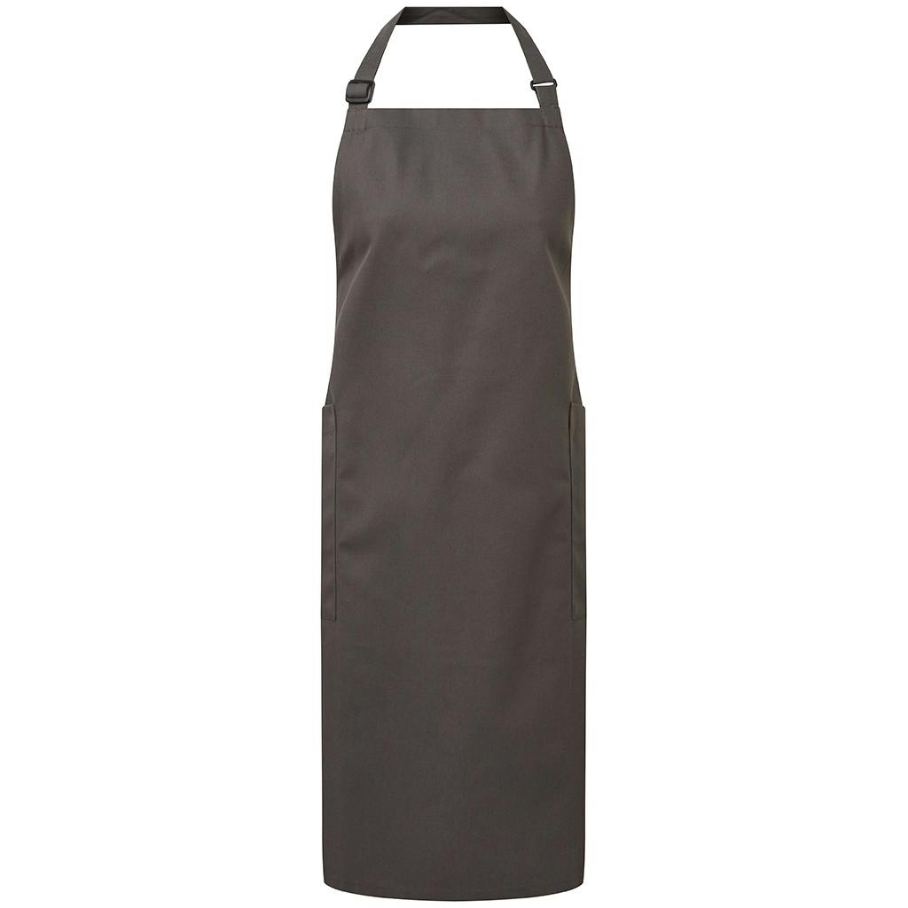 Premier Unisex Dark Grey Fairtrade Certified Full Apron In - Image 2