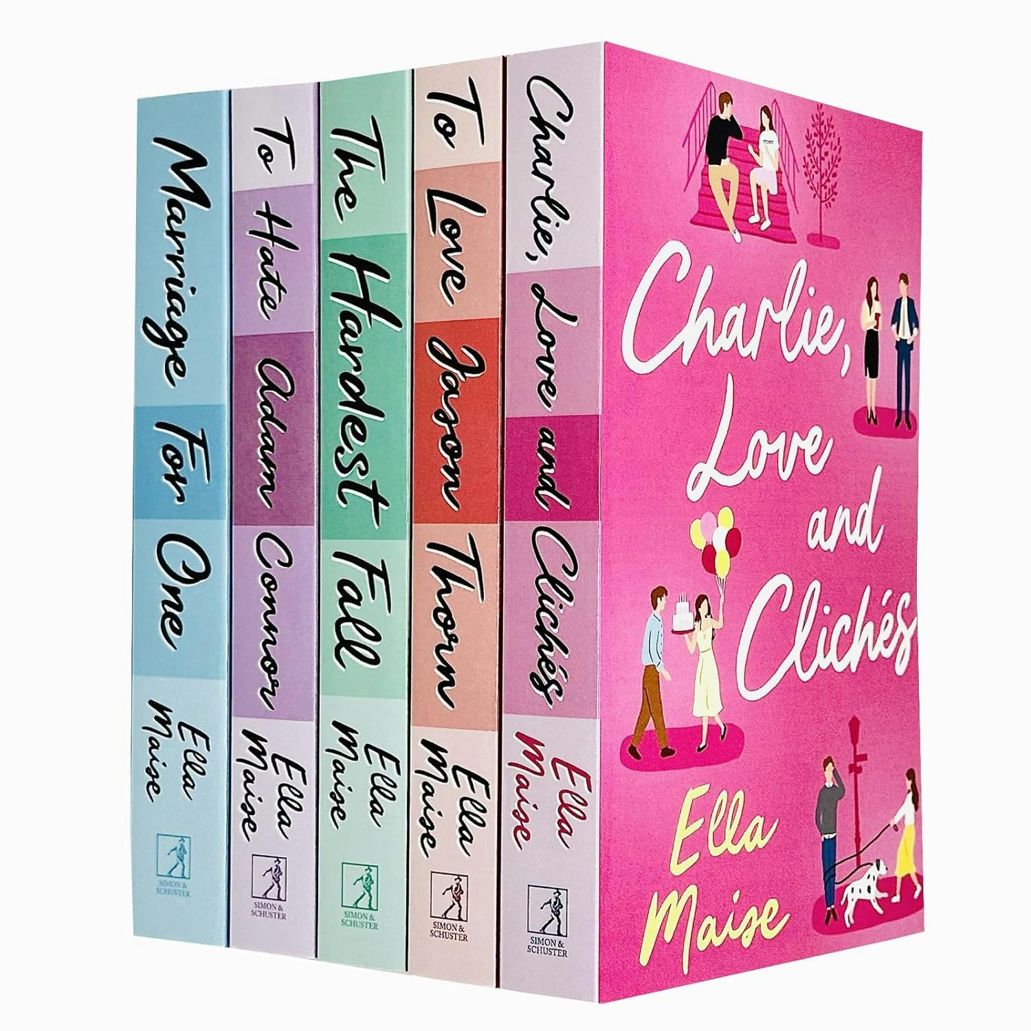 Simon & Schuster Ella Maise 5 Books Set Charlie Love And Cliches, To Love Jason Thorn, The Hardest Fall & More