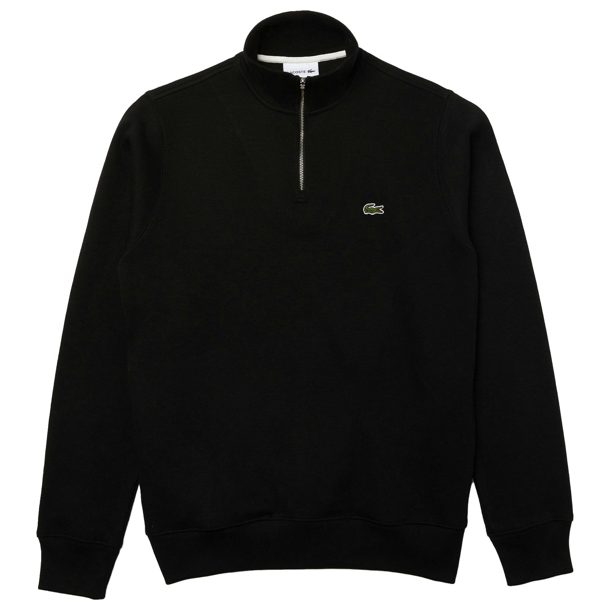 Lacoste Black Sh1927 Quarter Zip Sweatshirt - Medium