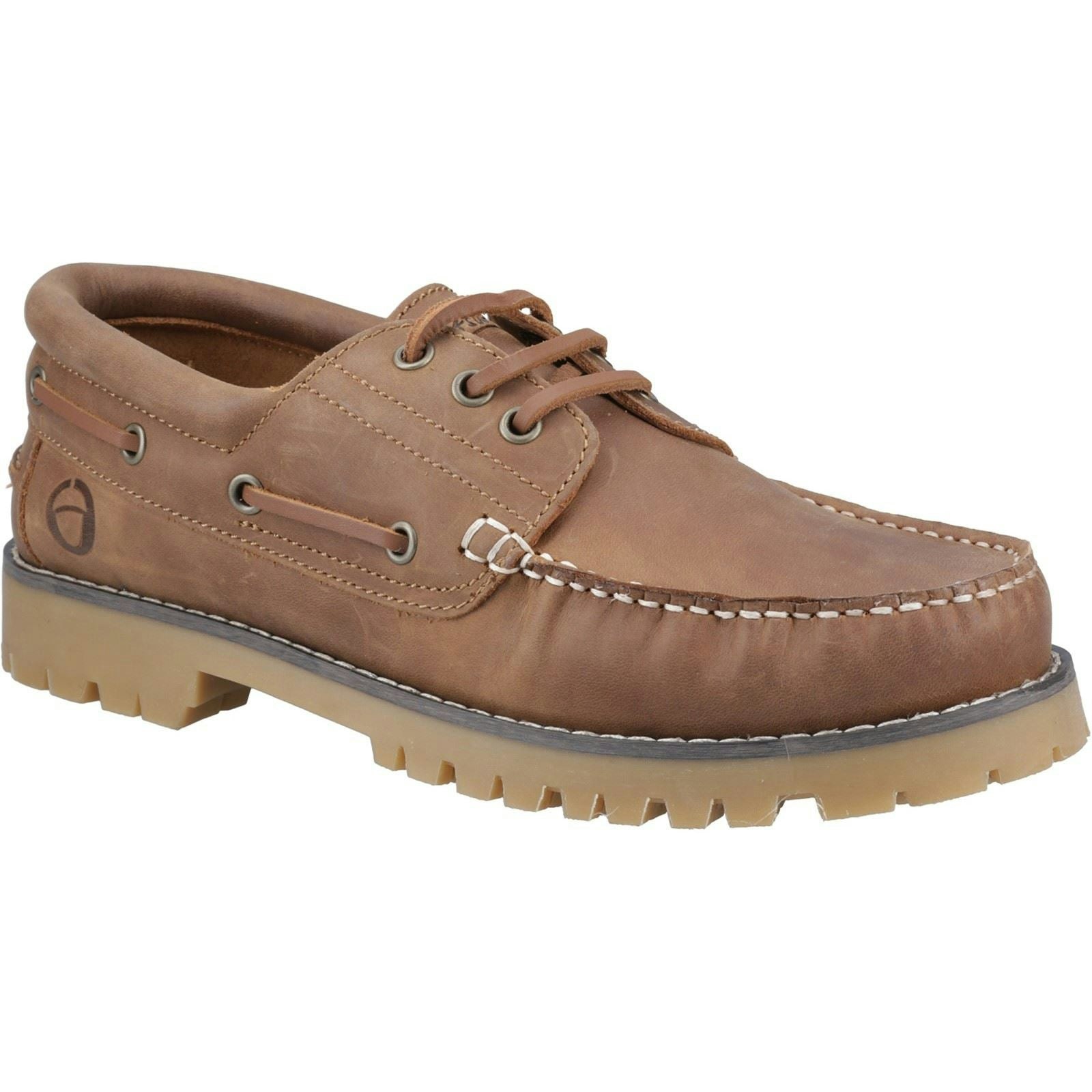 Cotswold Men's Inglecote Leather Camel Boat Shoes - Size 11