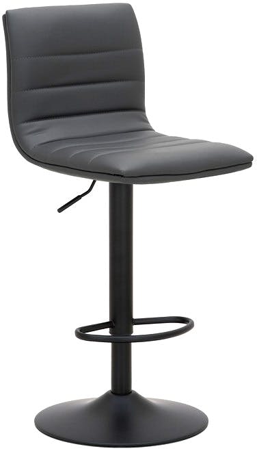 Rackhams Grey/Black Aldo Charcoal Bar Stool - Swivel Gas Lift With Matt Footrest