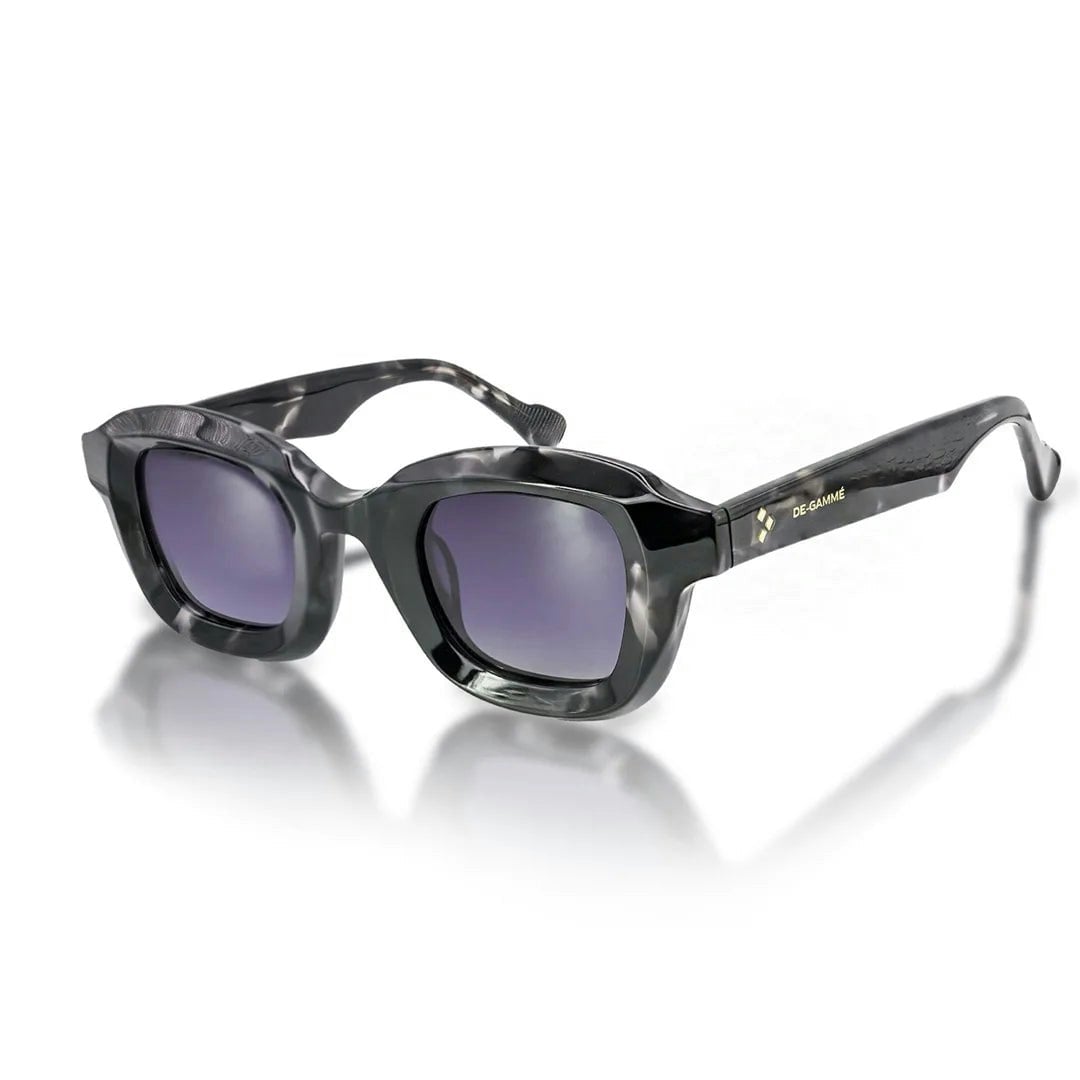 De-Gamme Unisex Black Milan - Geometric Frame Rectangle Polarized Sunglasses