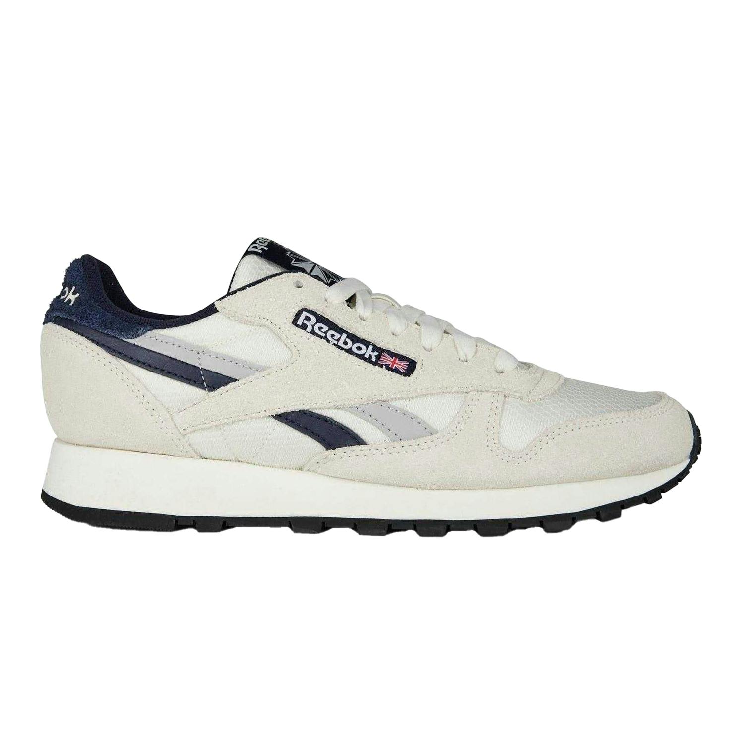 Reebok Men's Classic Leather Trainers - Chalk/Vector Navy - 6.5 Uk - Chalk/Vector Navy - 100% Mixed