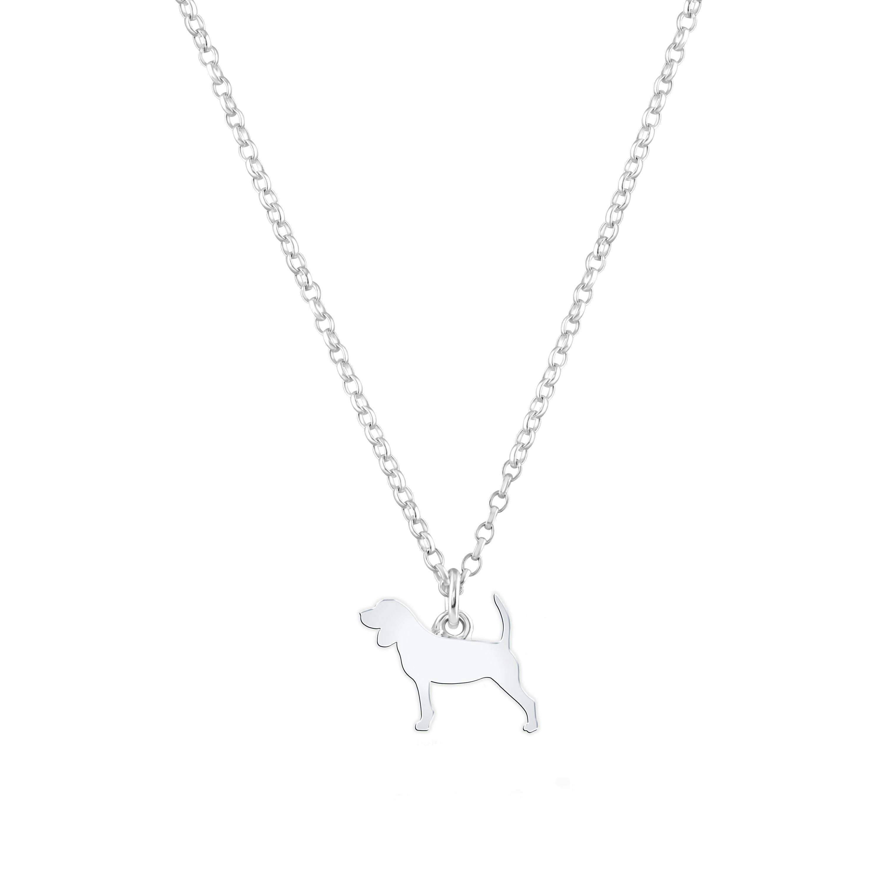 Mylee London Silver Beagle Silhouette Necklace - Personalised - No