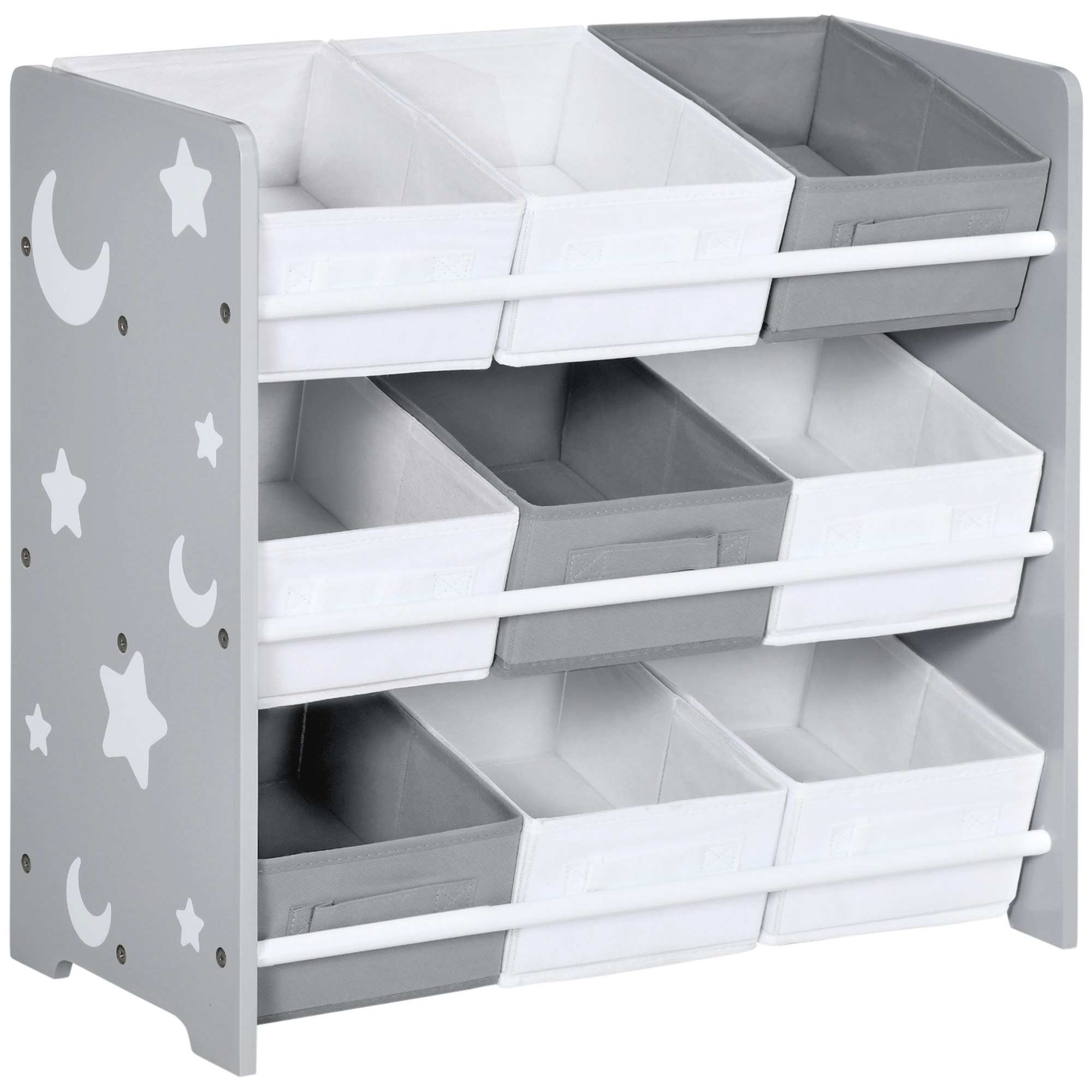 Rackhams Grey Storage Unit W/ 9 Removable Storage Baskets For Nursery Playroom - Size 63
