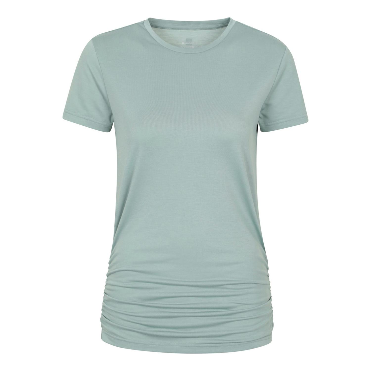 Mountain Warehouse Women's Green Active Ruched Longline T-Shirt - Khaki - 10 Uk - Khaki - 95% Polyester/5% Elastane
