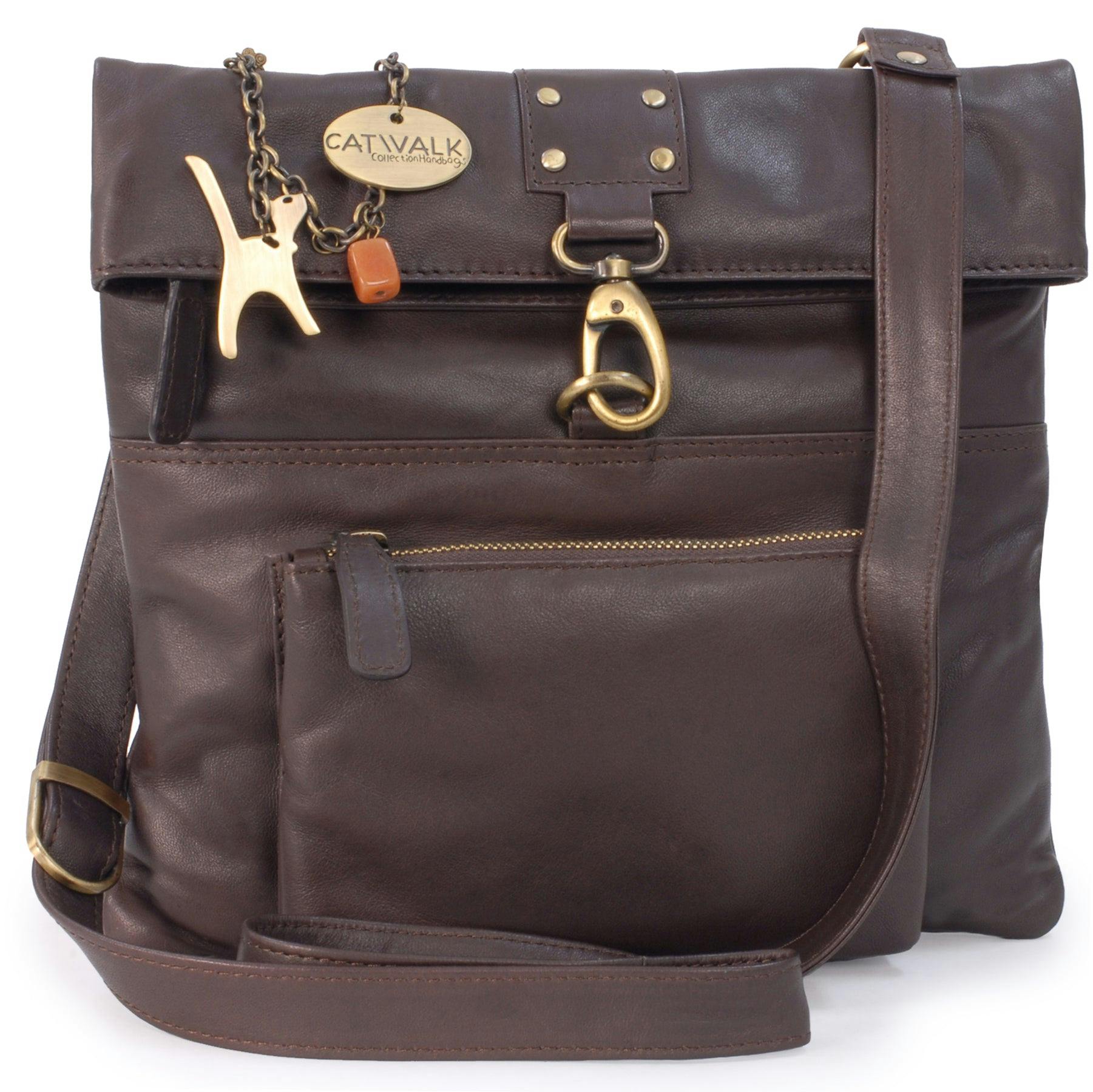 Catwalk Collection Handbags Dark/Brown Dispatch - Crossbody Bag