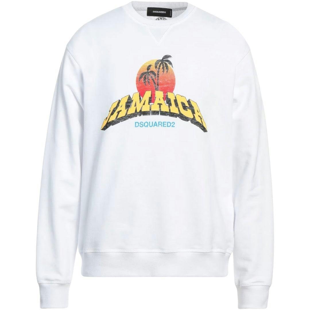 Dsquared2 Unisex White Adult Jamaica Sweatshirt - M - 100% Cotton