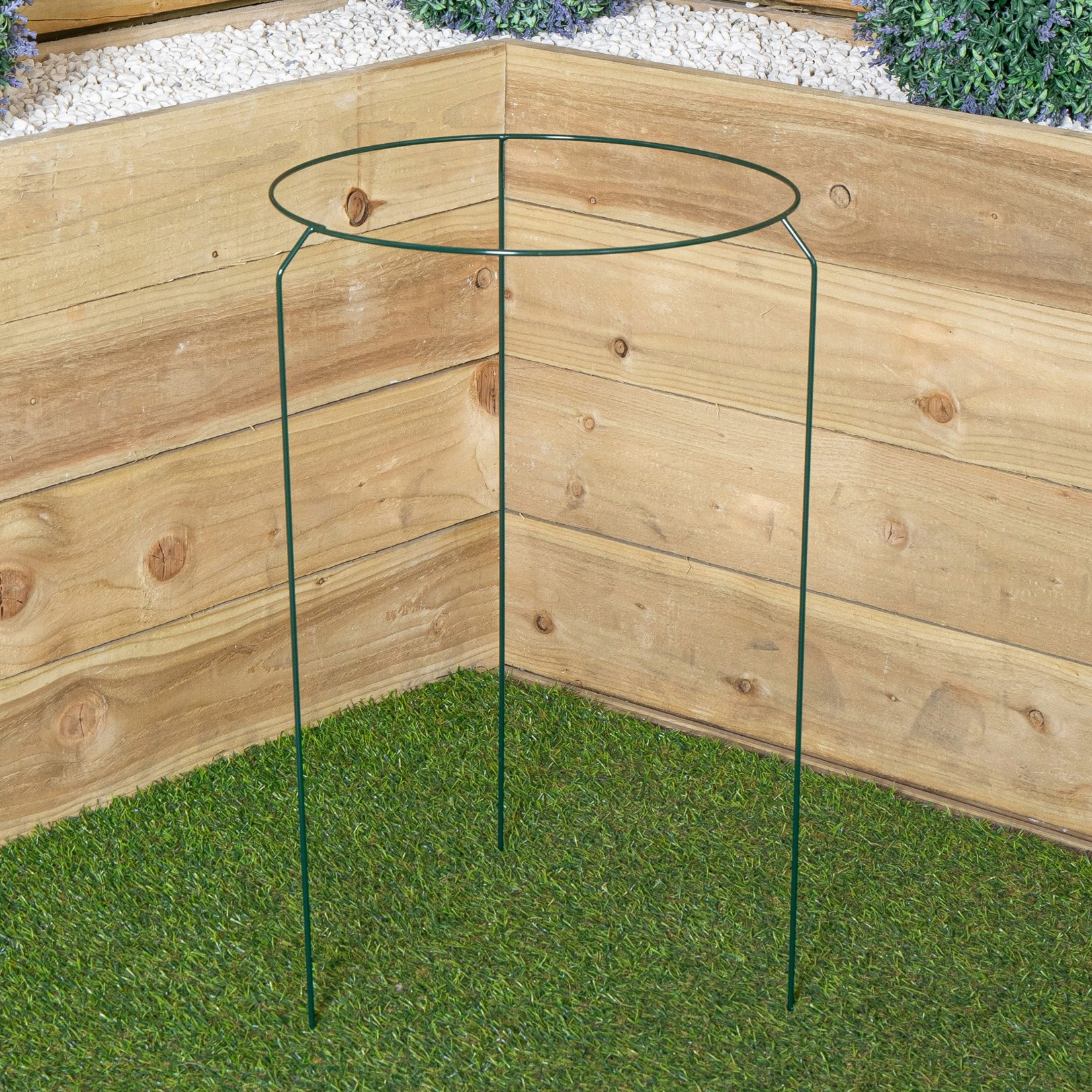 Rackhams Dark/Green Tom Chambers Urban Metal Herbaceous Garden Plant Support Ring Large 40Cm X 60Cm