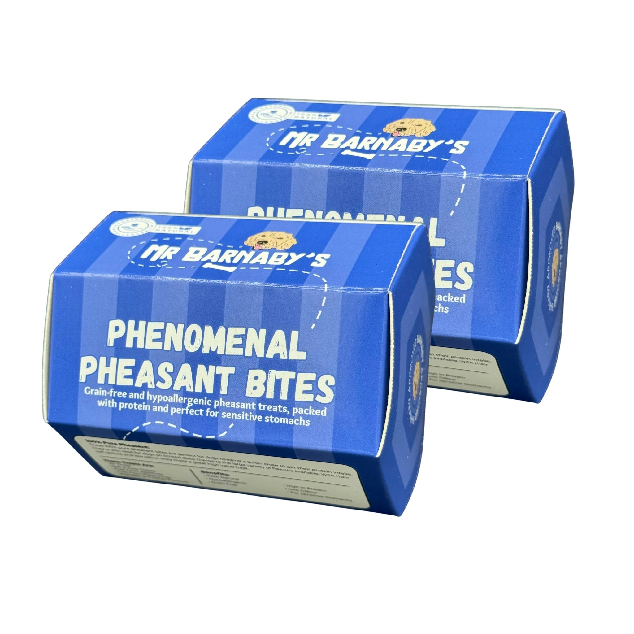Mr Barnaby’s Grain Mr Barnaby's Phenomenal Pheasant Bites Dog Treats (Pack Of 2) - 2 Pack Of Size 2
