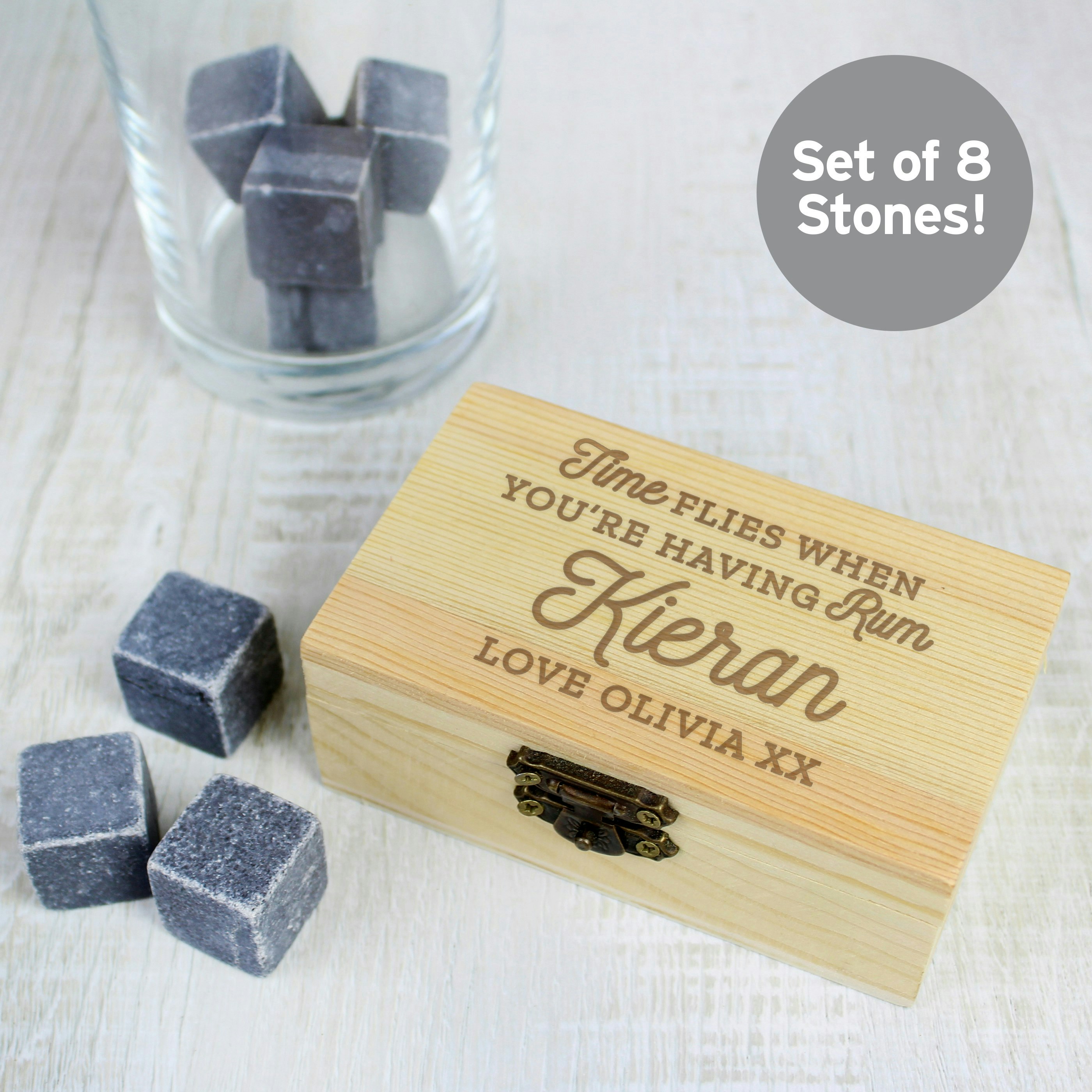 Rackhams Personalised Time Flies When You're Having Rum Cooling Stones