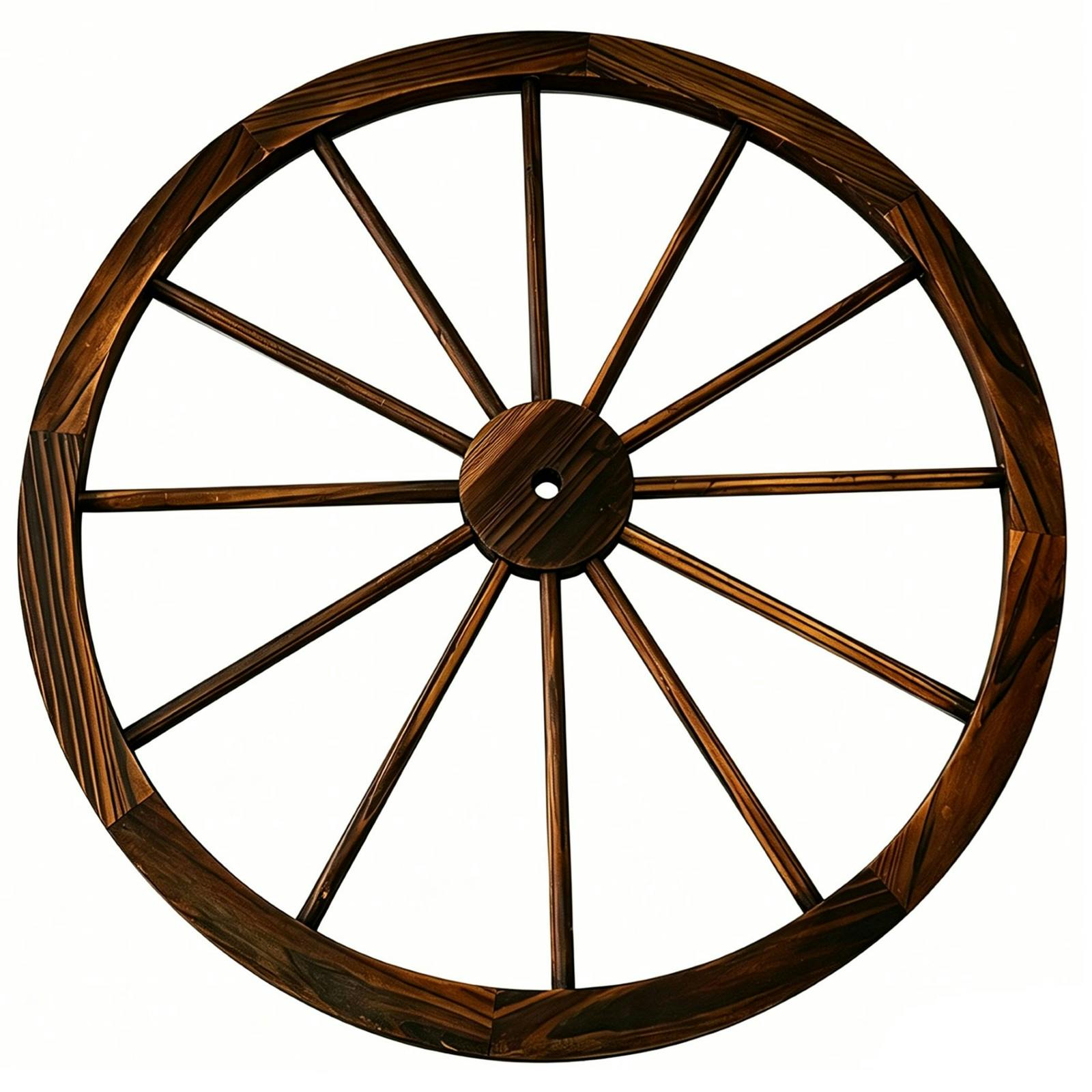 Rackhams Grain Large 90Cm Wooden Wagon Wheel Rustic Garden Wall & Fence Decor