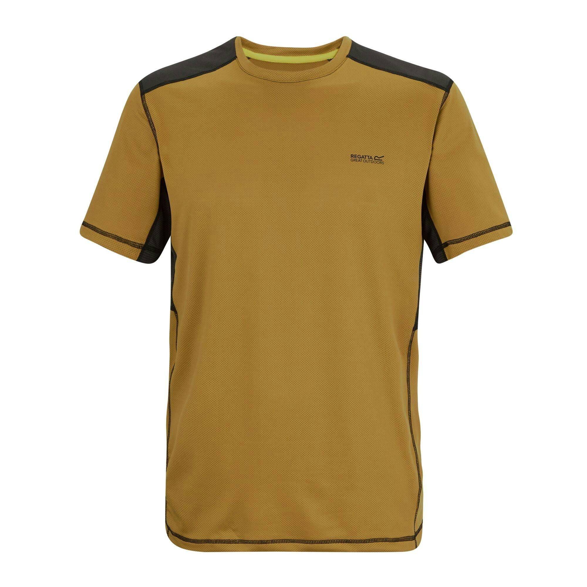 Regatta Men's Brown/Black Virda T-Shirt - Wood - Xl - Wood - 65% Polyester/30% Recycled Polyester/5% Elastane