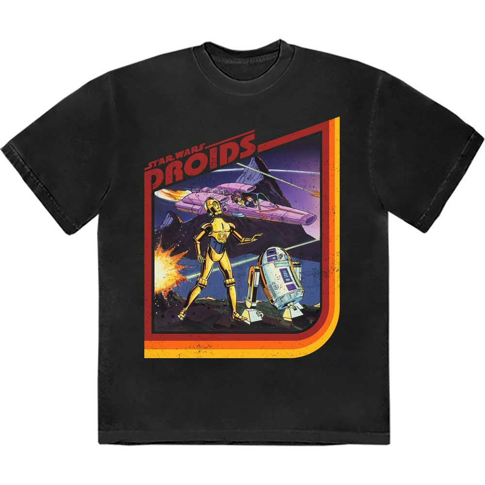 Paradiso Clothing Unisex Black Star Wars Droids Retro Logo T Shirt - Xl
