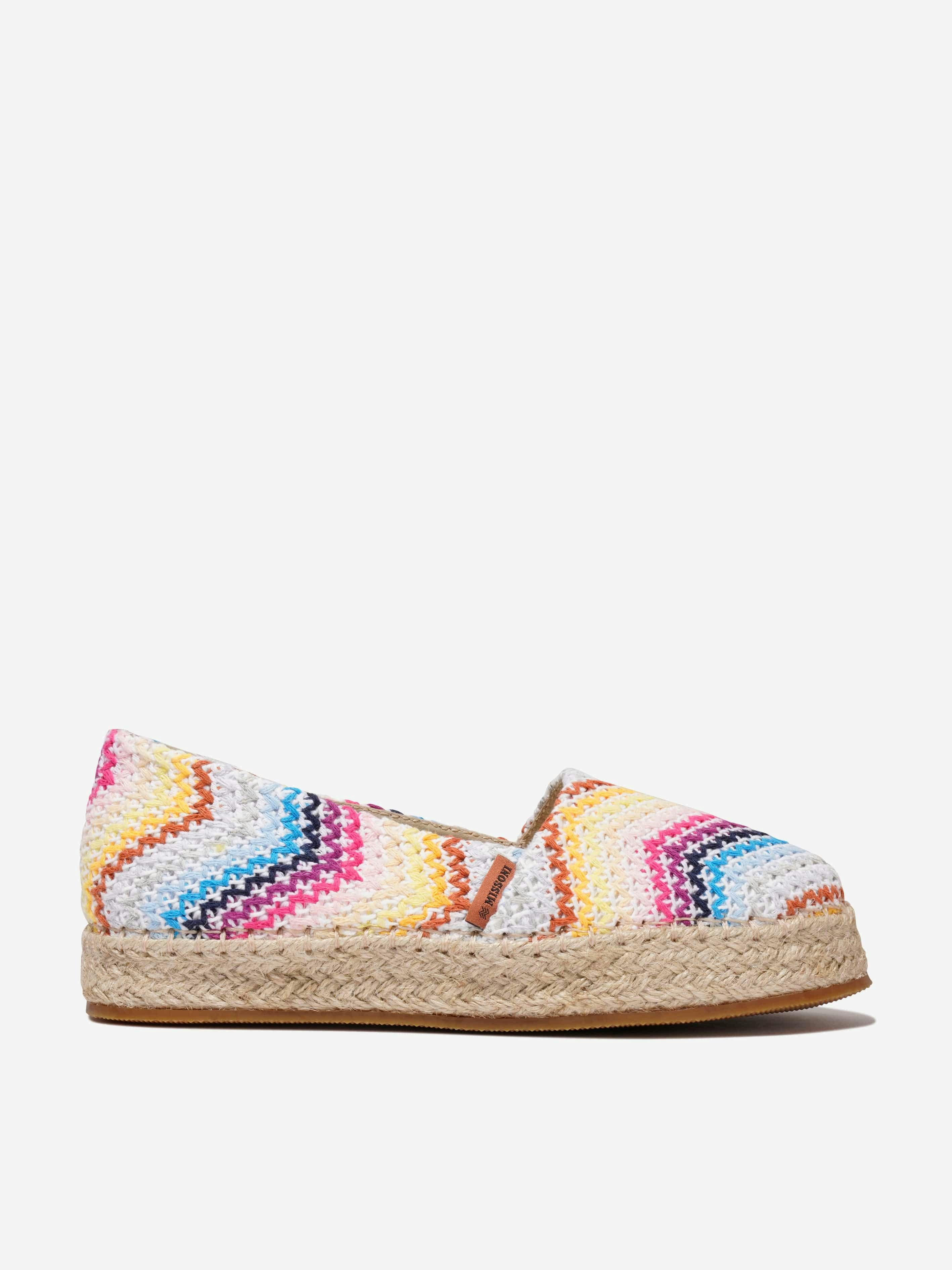 Missoni Girls Zig Zag Espadrilles In Multicolour - Multicoloured - Eu 32 Uk 13