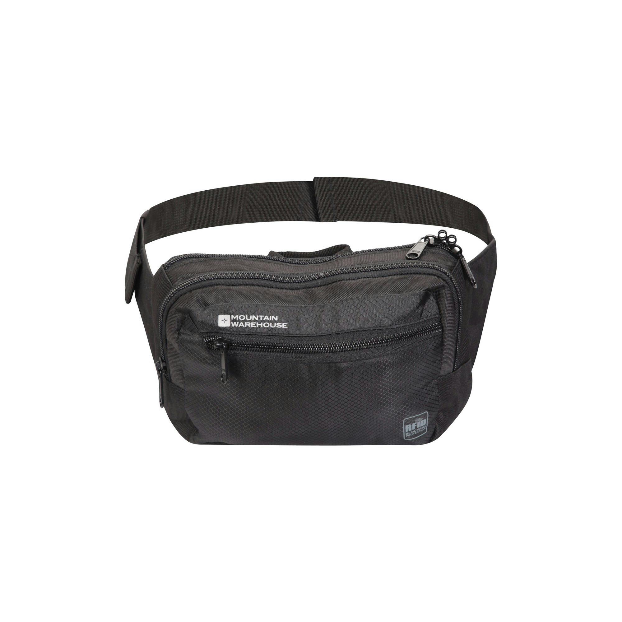Mountain Warehouse Black Travel Rfid Blocking Bum Bag - One Size - 100% Polyester