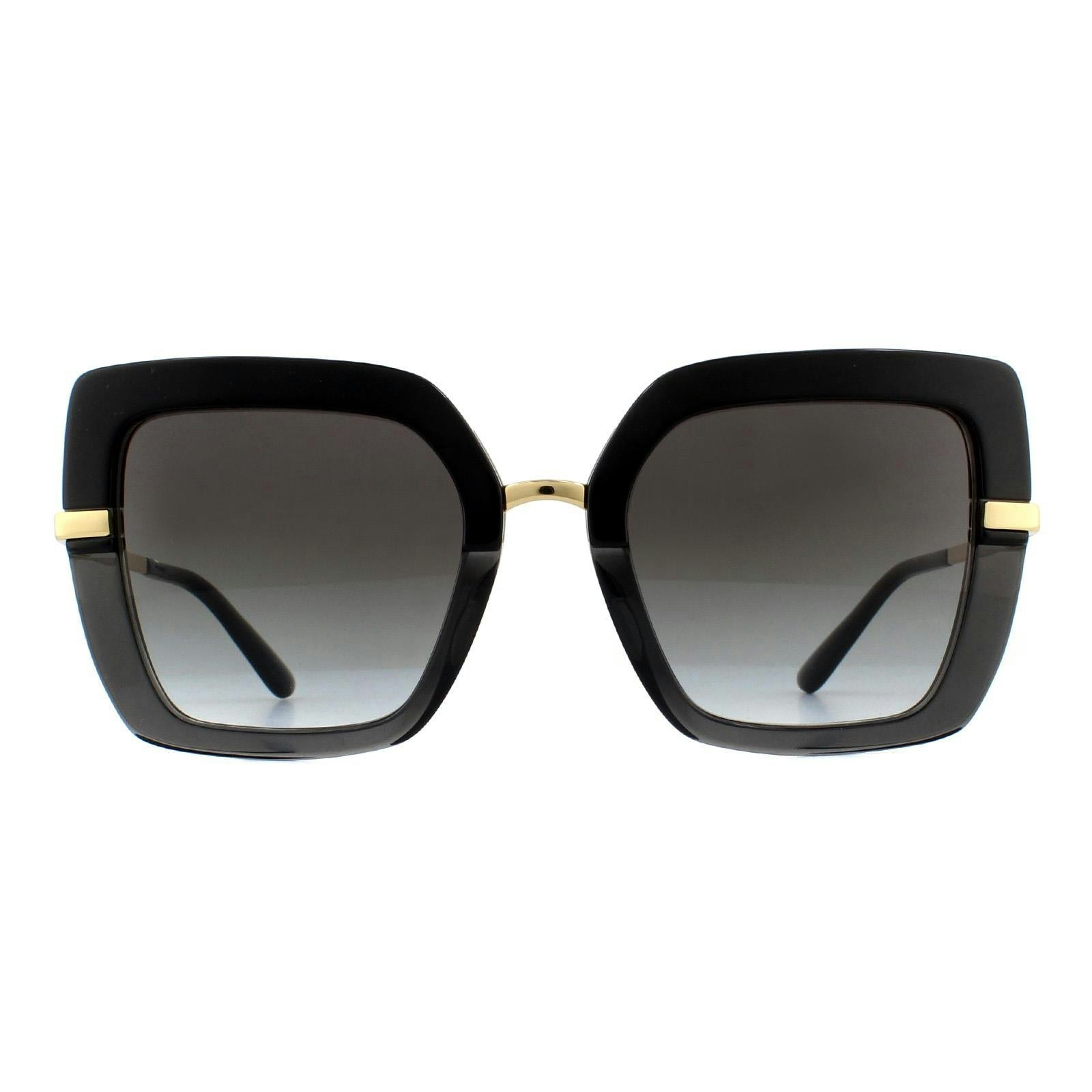 Dolce & Gabbana Women's Black Square Top On Transparent Grey Gradient Sunglasses - Image 10
