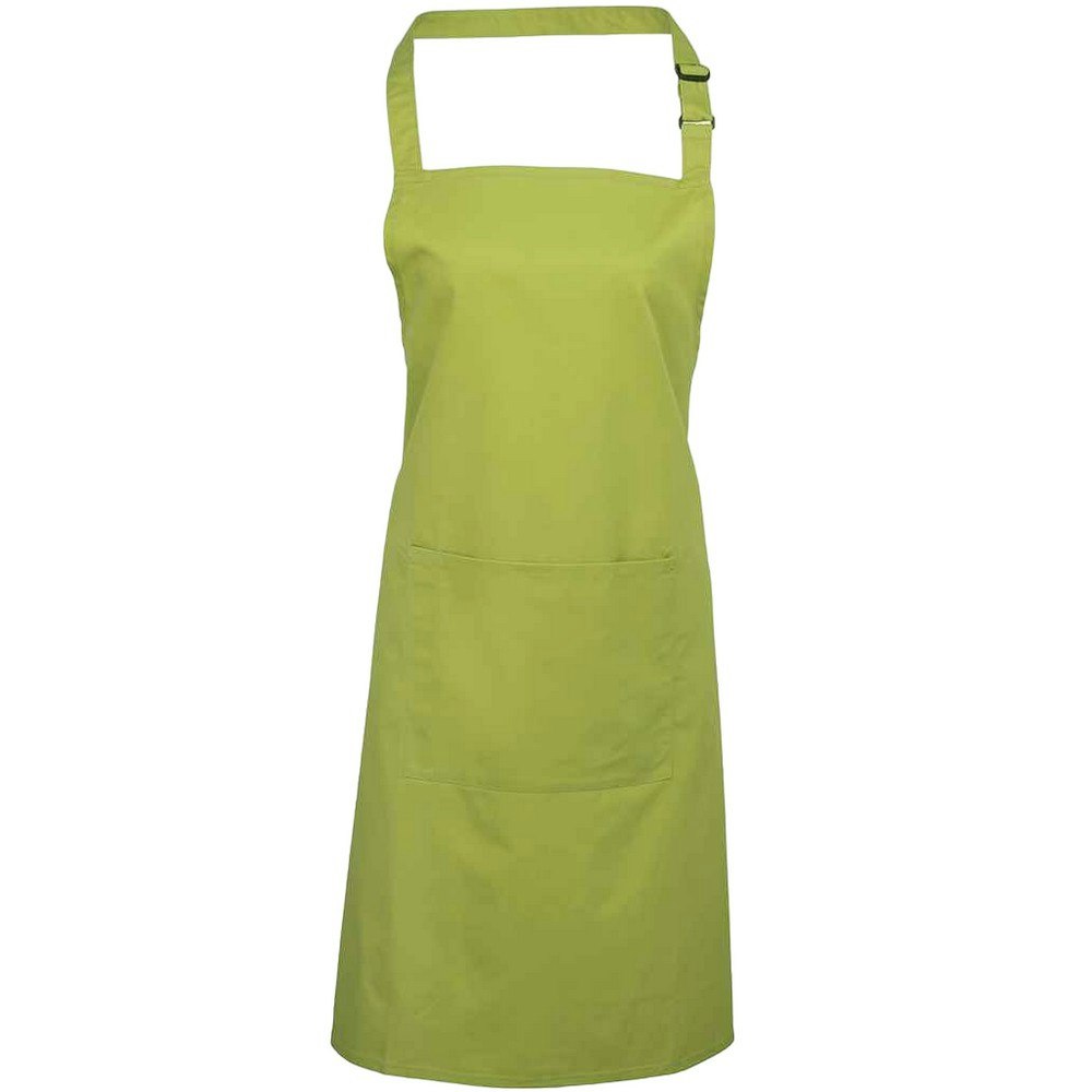 Premier Unisex Adult Colours Pocket Full Apron - Lime Green - Image 3