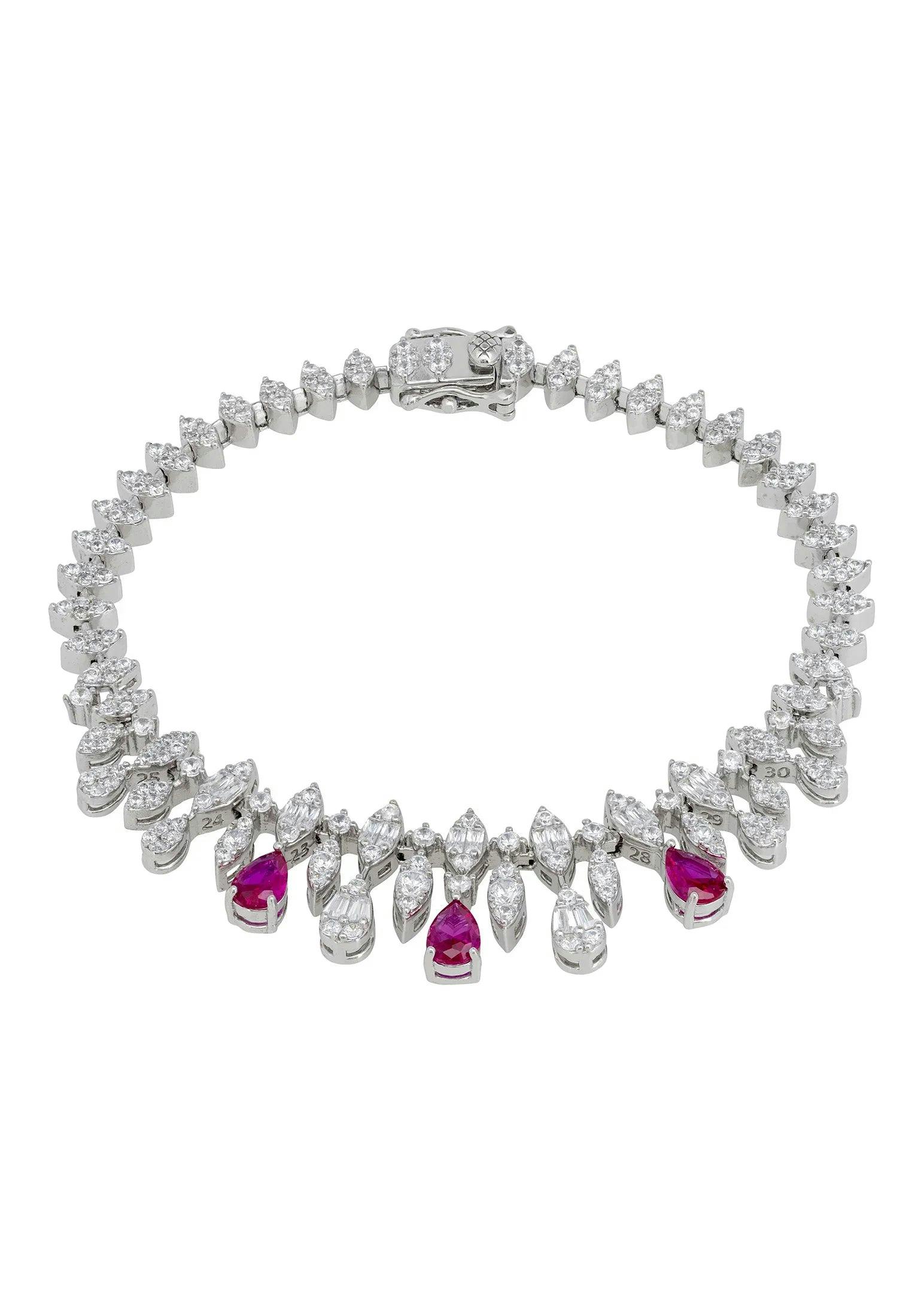 Latelita Silver Duchess Ruby Tennis Bracelet