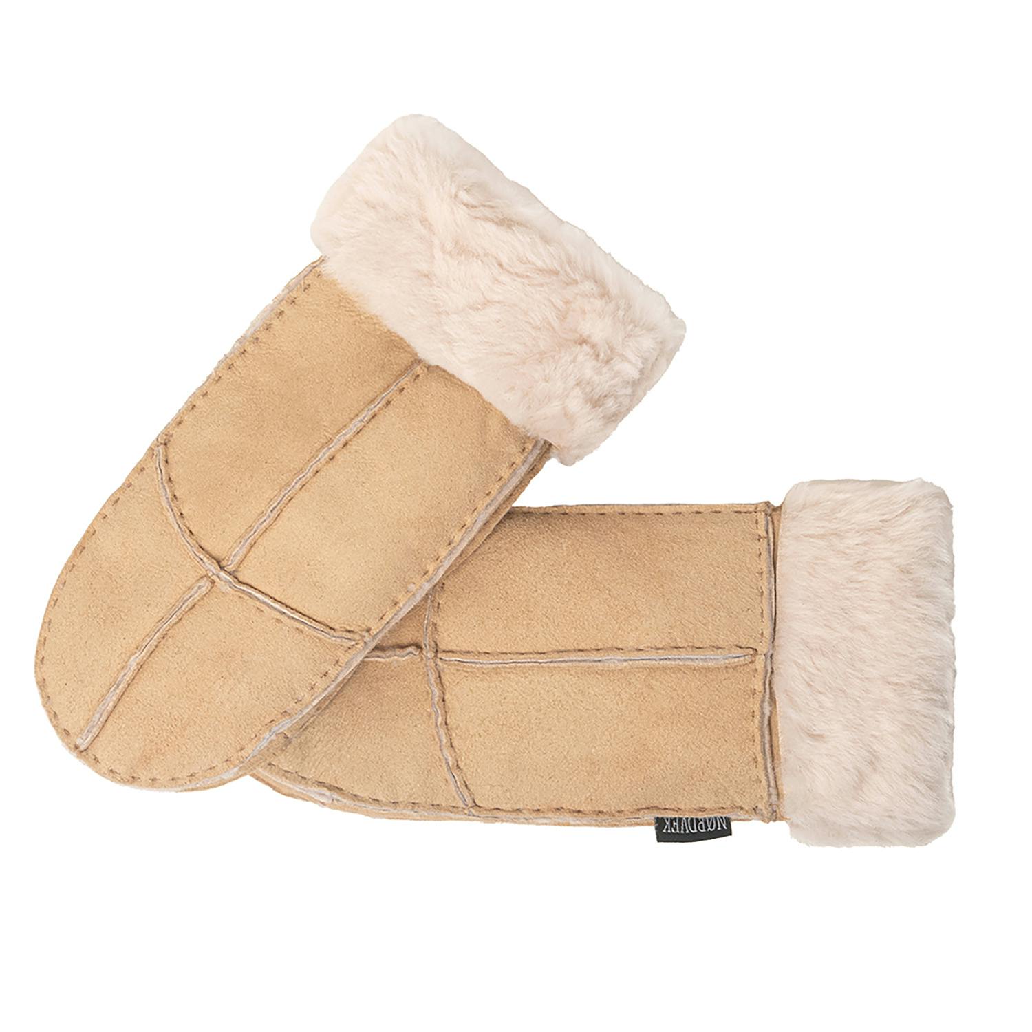 Nordvek Women's Beige Sheepskin Mittens