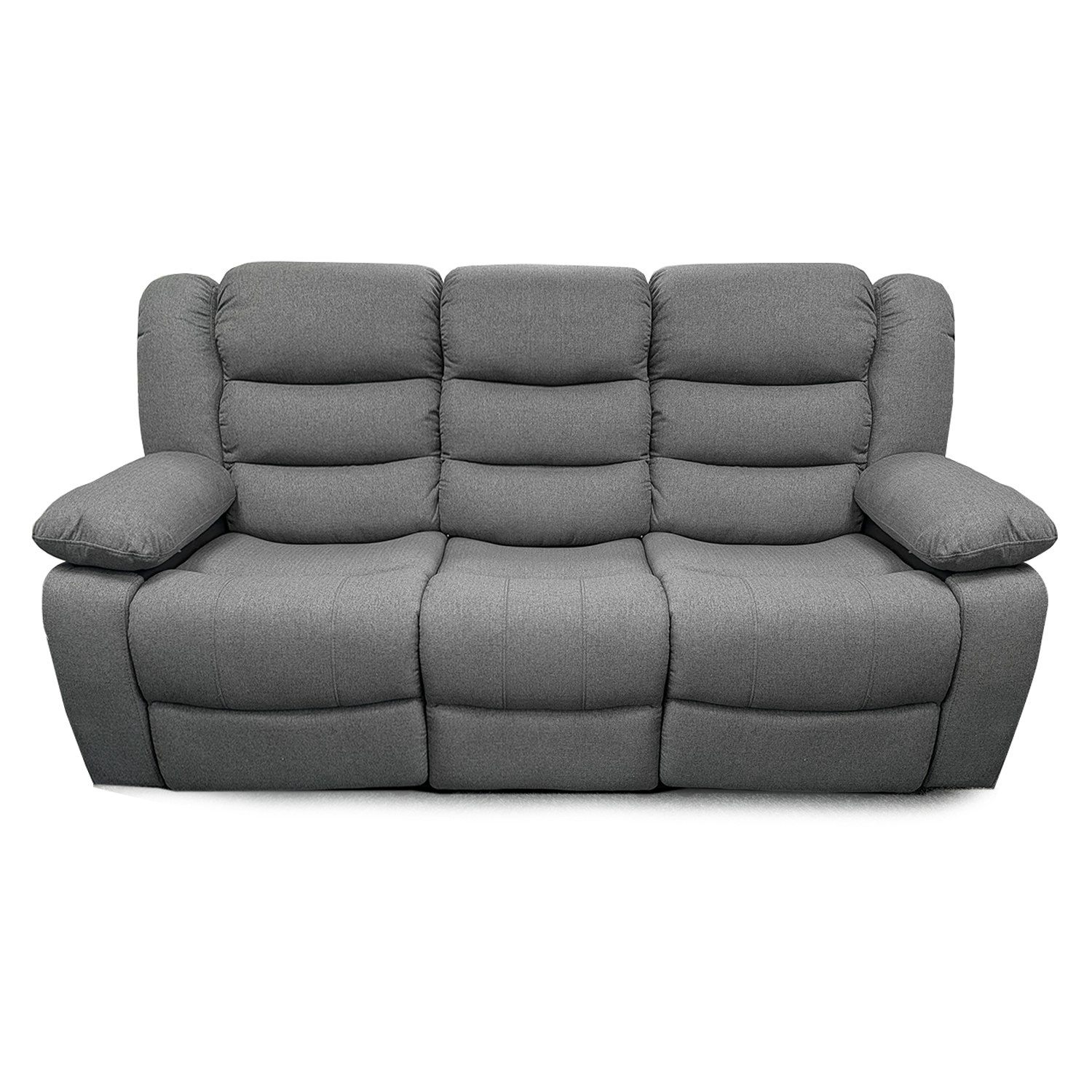 Furnishings For Less Grey Manhattan Fabric Reclining 3 Seater Sofa