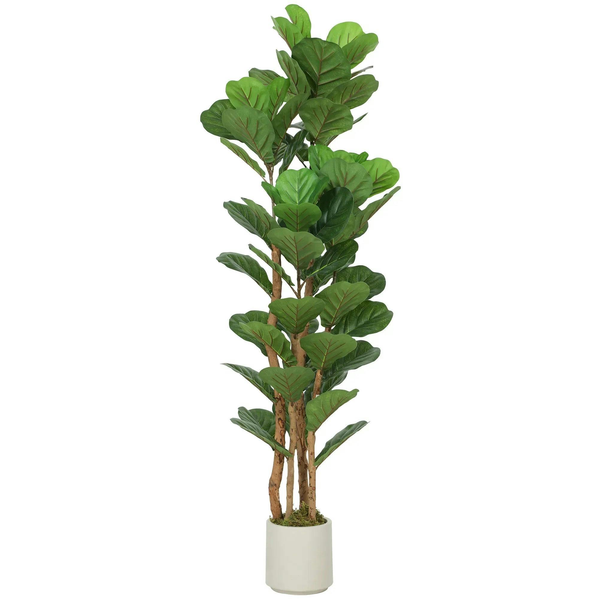 HOMCOM Artificial Fiddle Leaf Fig Tree - 150cm - Green - Image 6